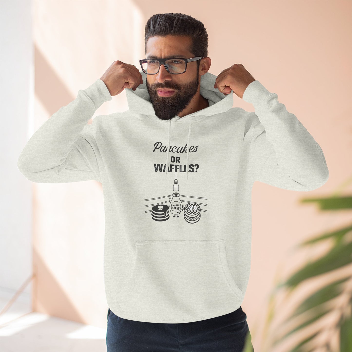 🥞/🧇Pancakes or Waffles? Hoodie – Funny Breakfast Debate Hoodie by G.O.A.T. Talk Tees