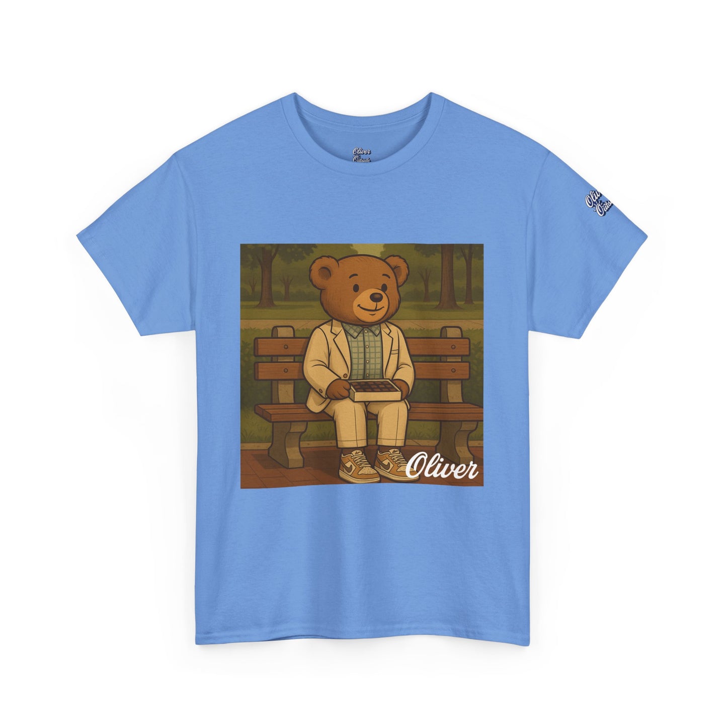Oliver Outside Forrest Gump Parody Tee – Bench Time Classic