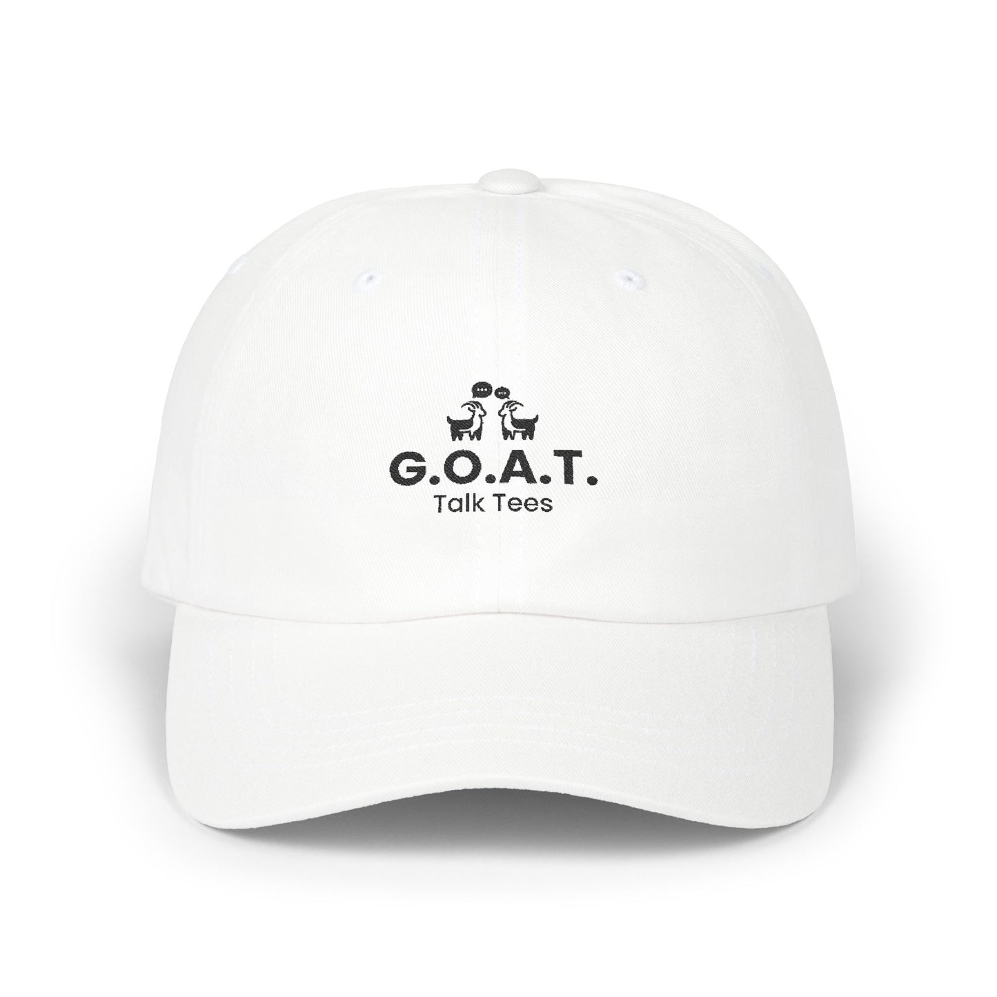 G.O.A.T. Talk Tees Logo Hat – Bold Sports Debate Logo Design
