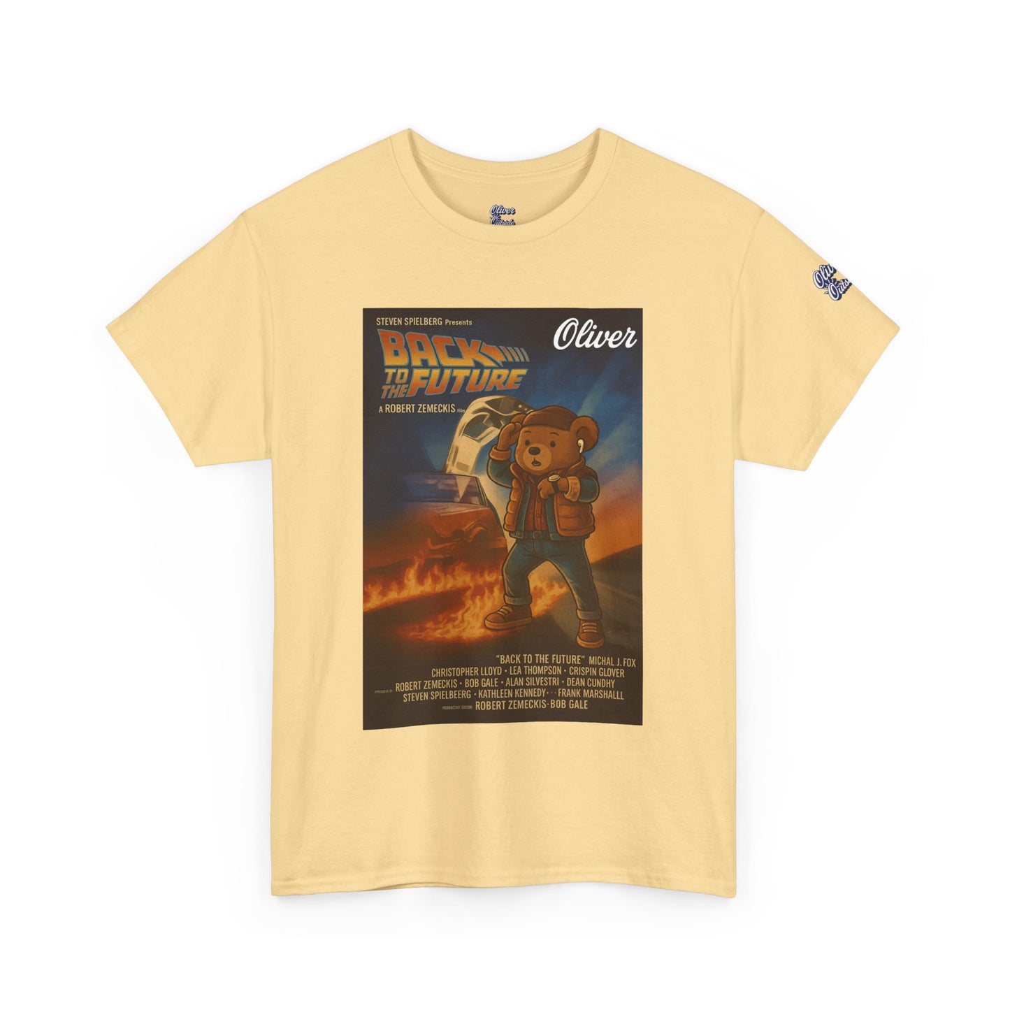 Oliver Outside Back to the Future Parody Tee – Retro Bear Style