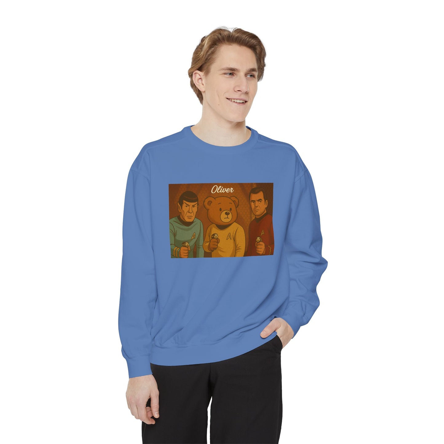 Oliver Outside Star Trek Crewneck – Beam Up Cozy Bear Style