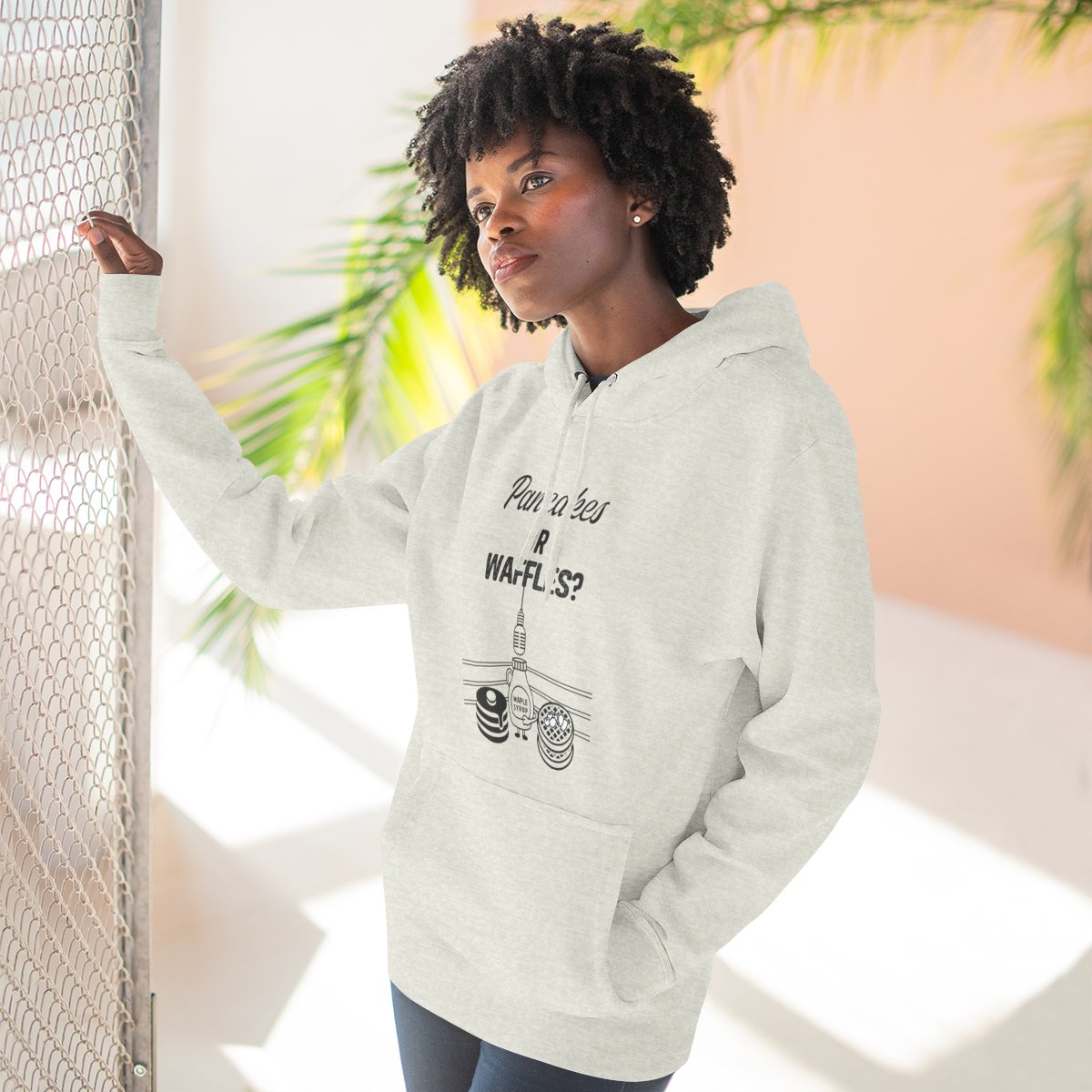 🥞/🧇Pancakes or Waffles? Hoodie – Funny Breakfast Debate Hoodie by G.O.A.T. Talk Tees