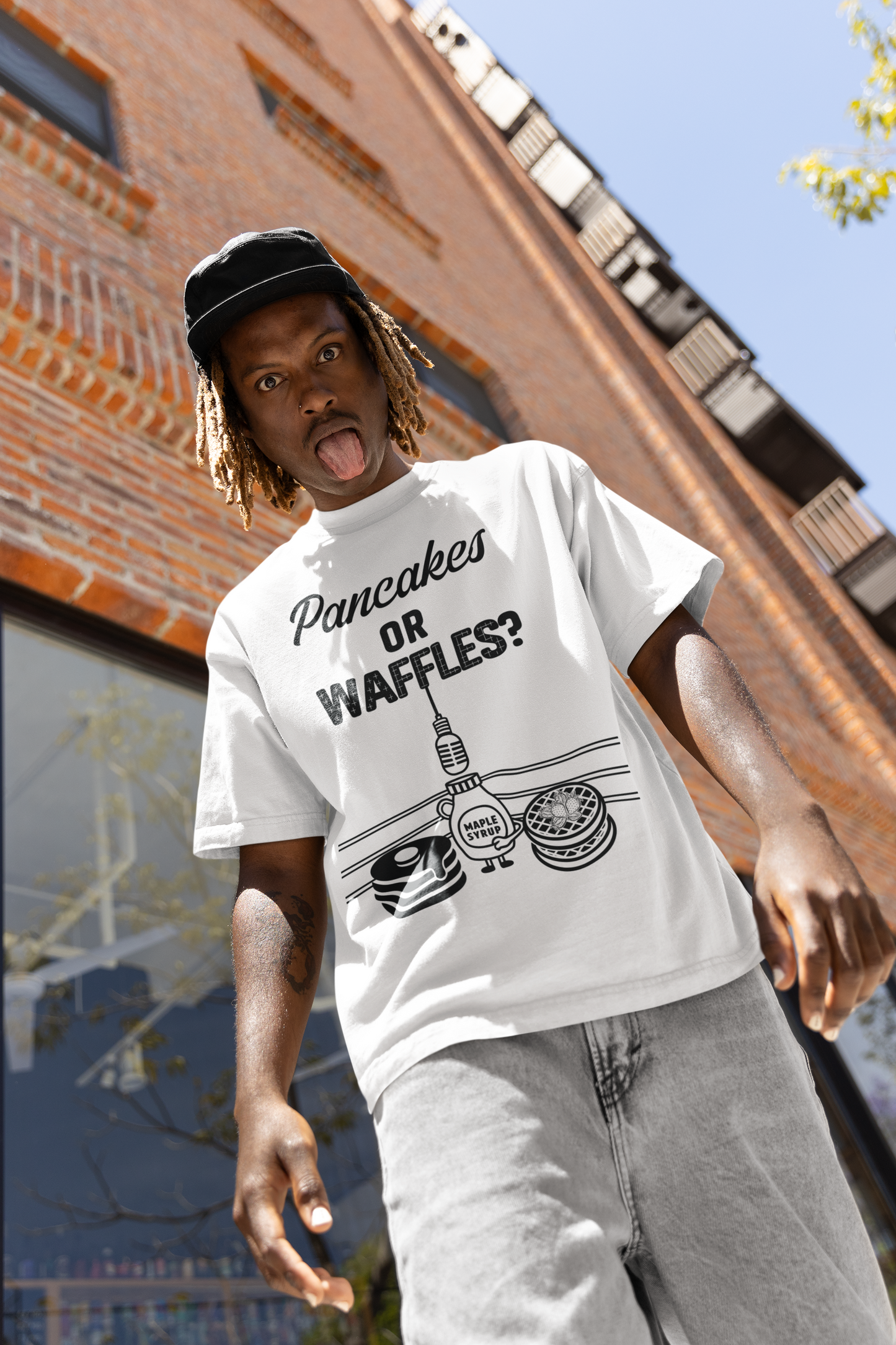 🥞/🧇Pancakes vs. Waffles Tee – Breakfast Debate Shirt