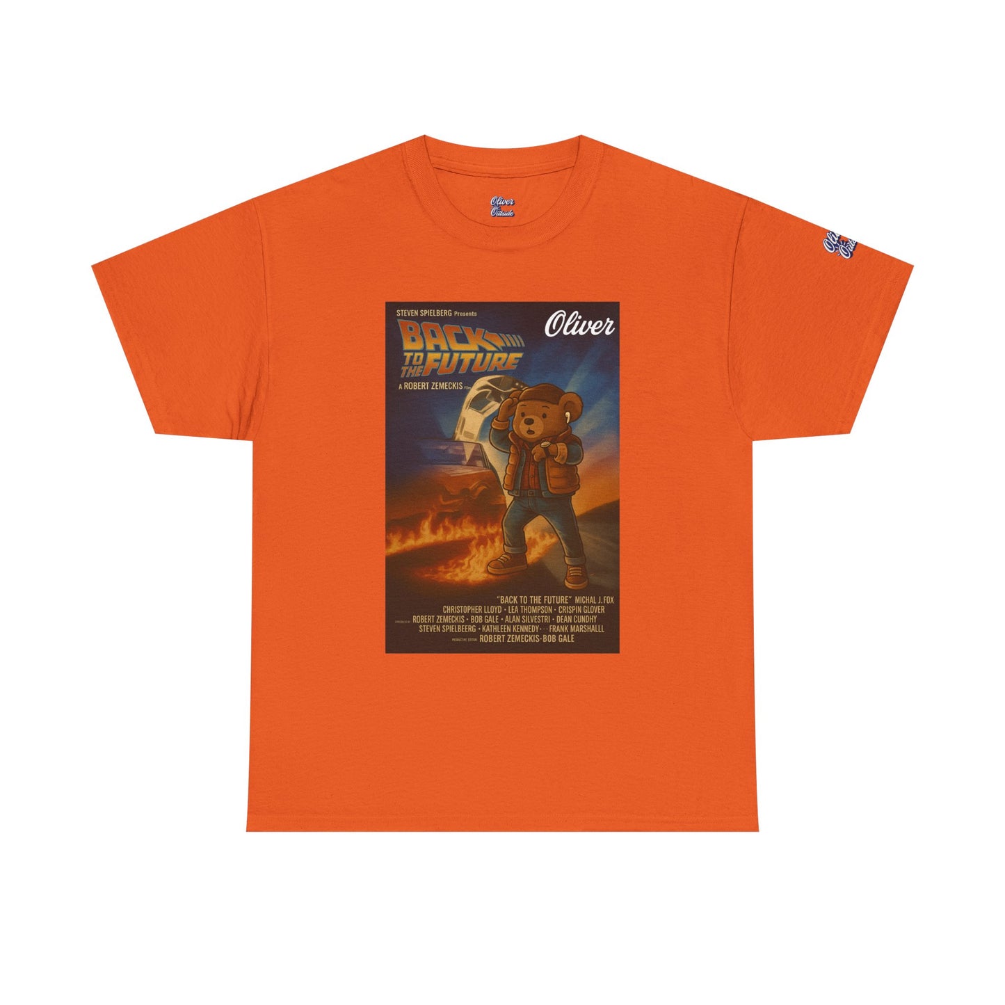 Oliver Outside Back to the Future Parody Tee – Retro Bear Style