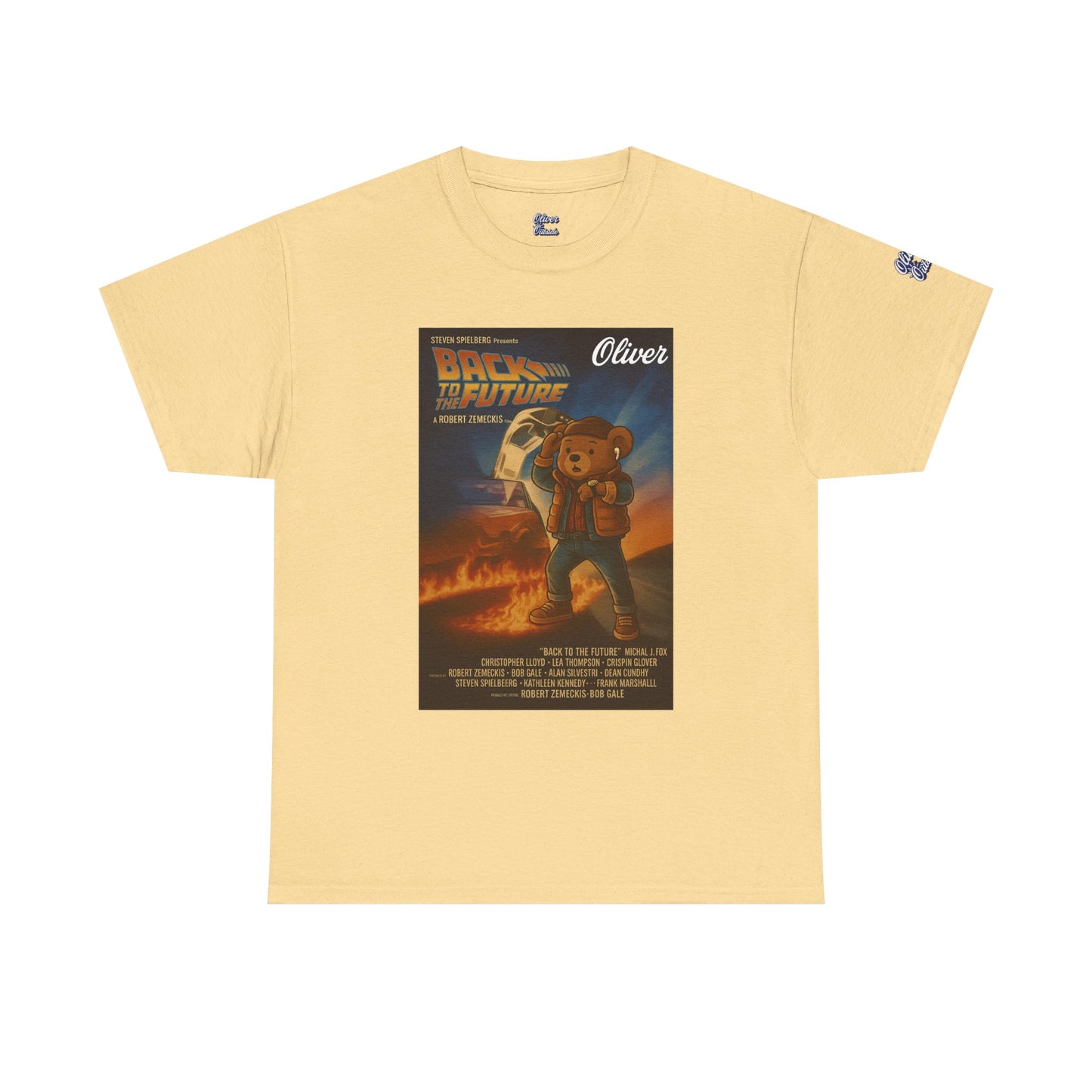 Oliver Outside Back to the Future Parody Tee – Retro Bear Style