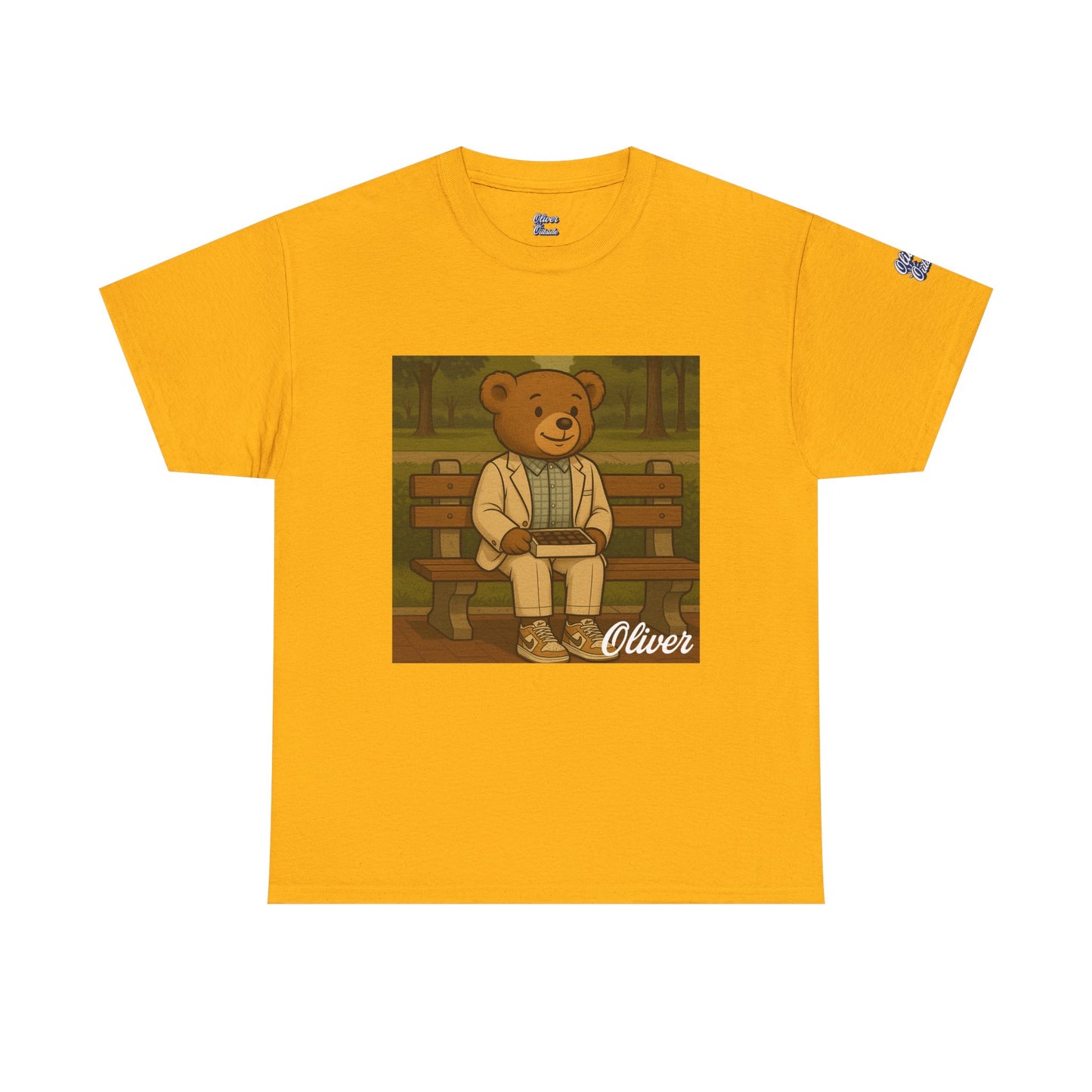 Oliver Outside Forrest Gump Parody Tee – Bench Time Classic