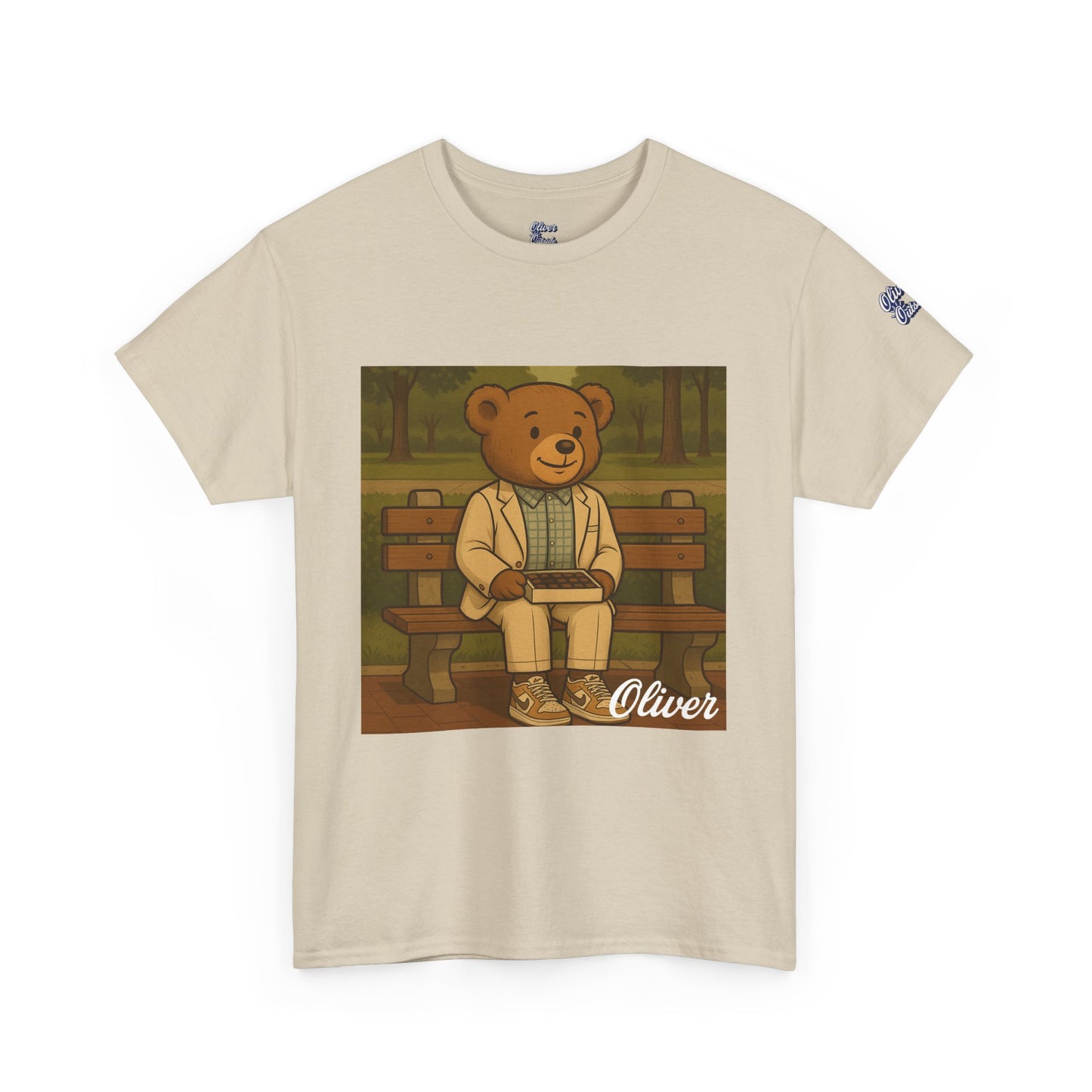 Oliver Outside Forrest Gump Parody Tee – Bench Time Classic