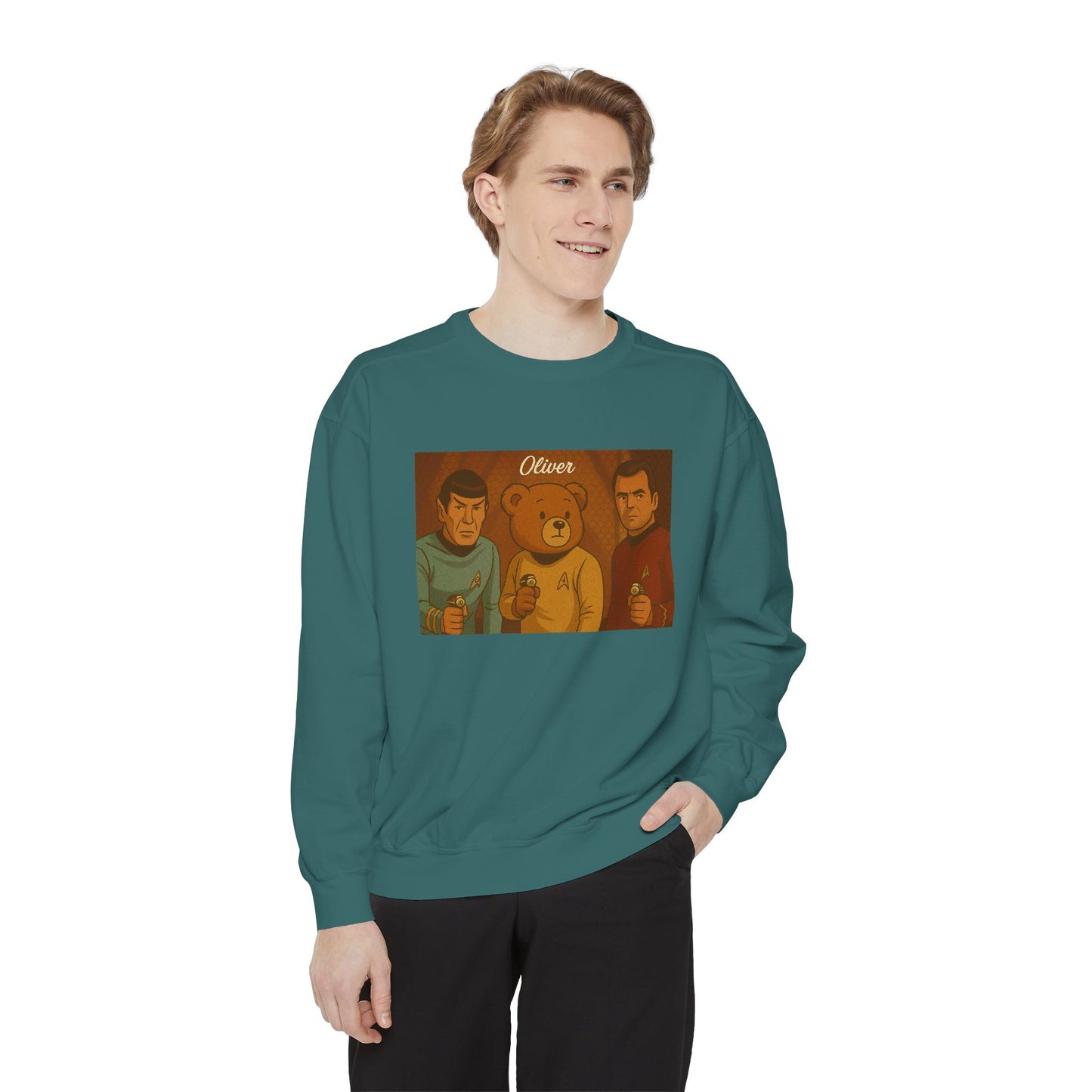 Oliver Outside Star Trek Crewneck – Beam Up Cozy Bear Style