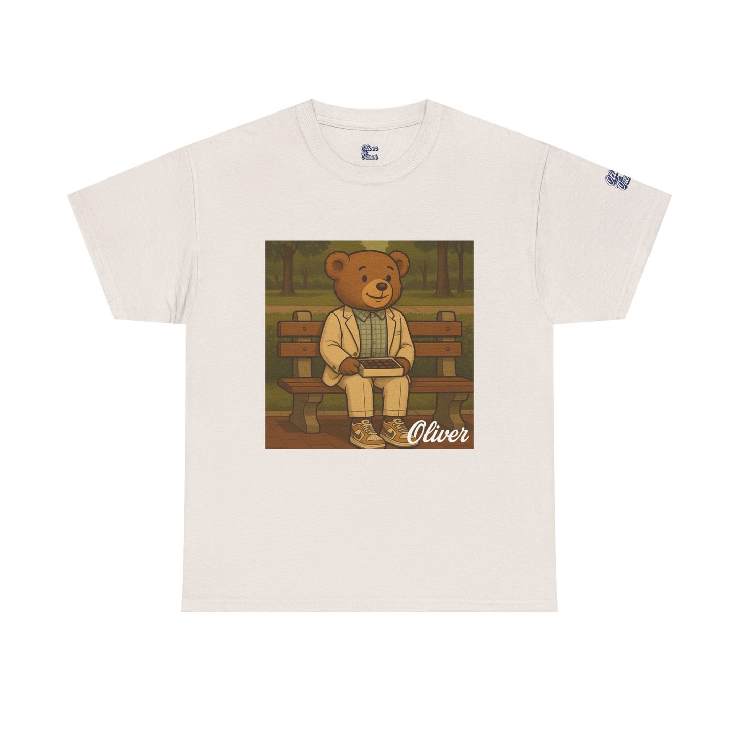Oliver Outside Forrest Gump Parody Tee – Bench Time Classic