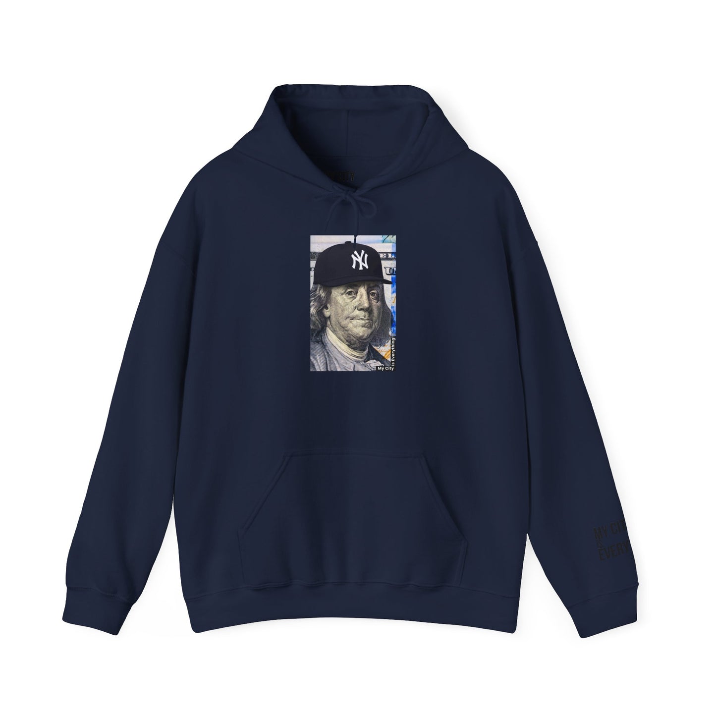 Ben Franklin in Yankees Cap Hoodie – My City is Everything! Money Meets Streetwear