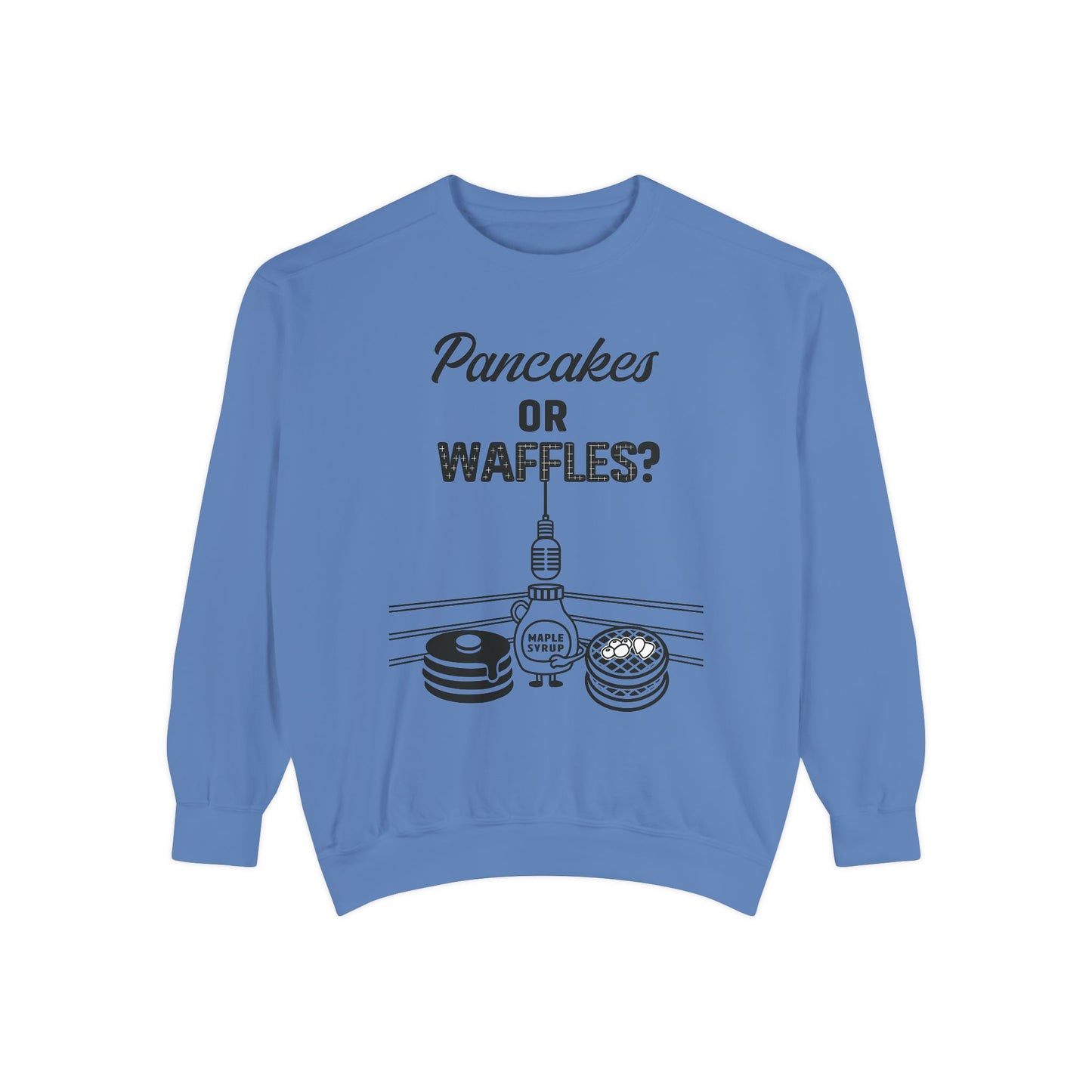 🥞/🧇Pancakes or Waffles? G.O.A.T. Talk Tees Debate Sweatshirt – Breakfast Battle Crewneck