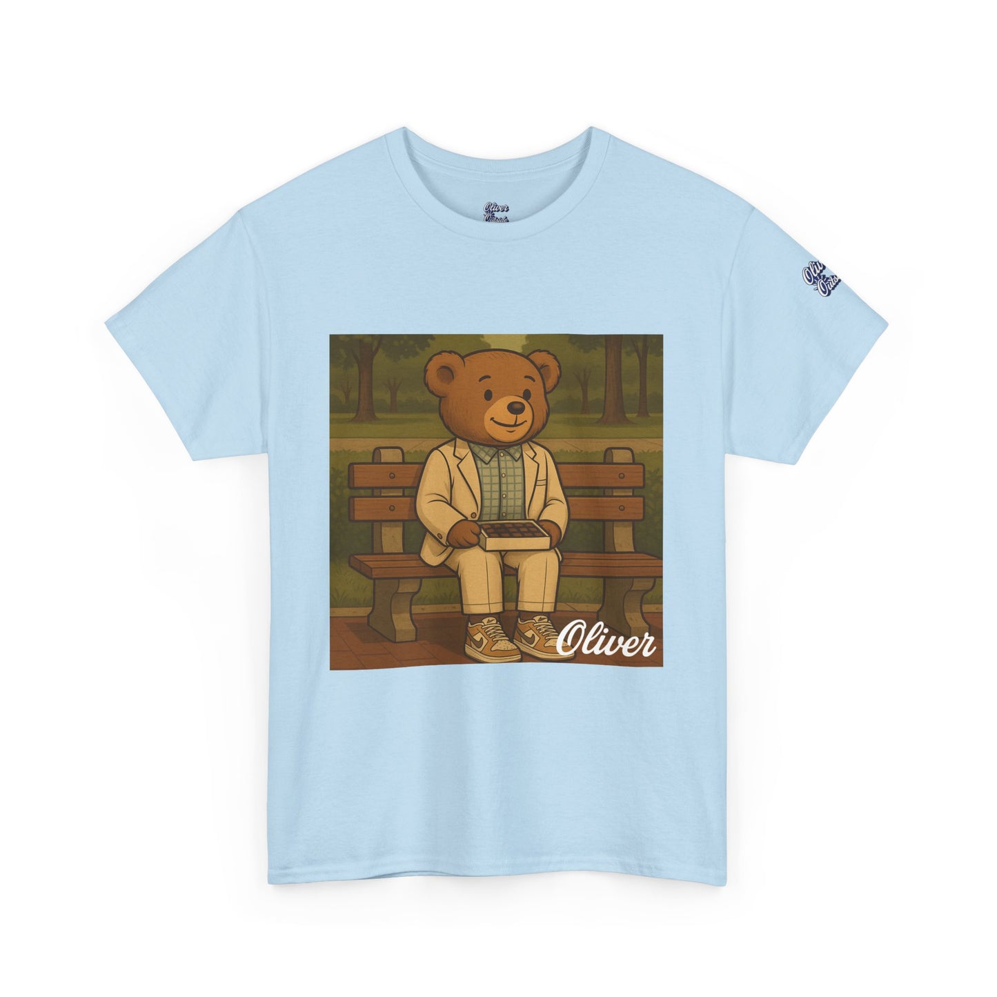 Oliver Outside Forrest Gump Parody Tee – Bench Time Classic