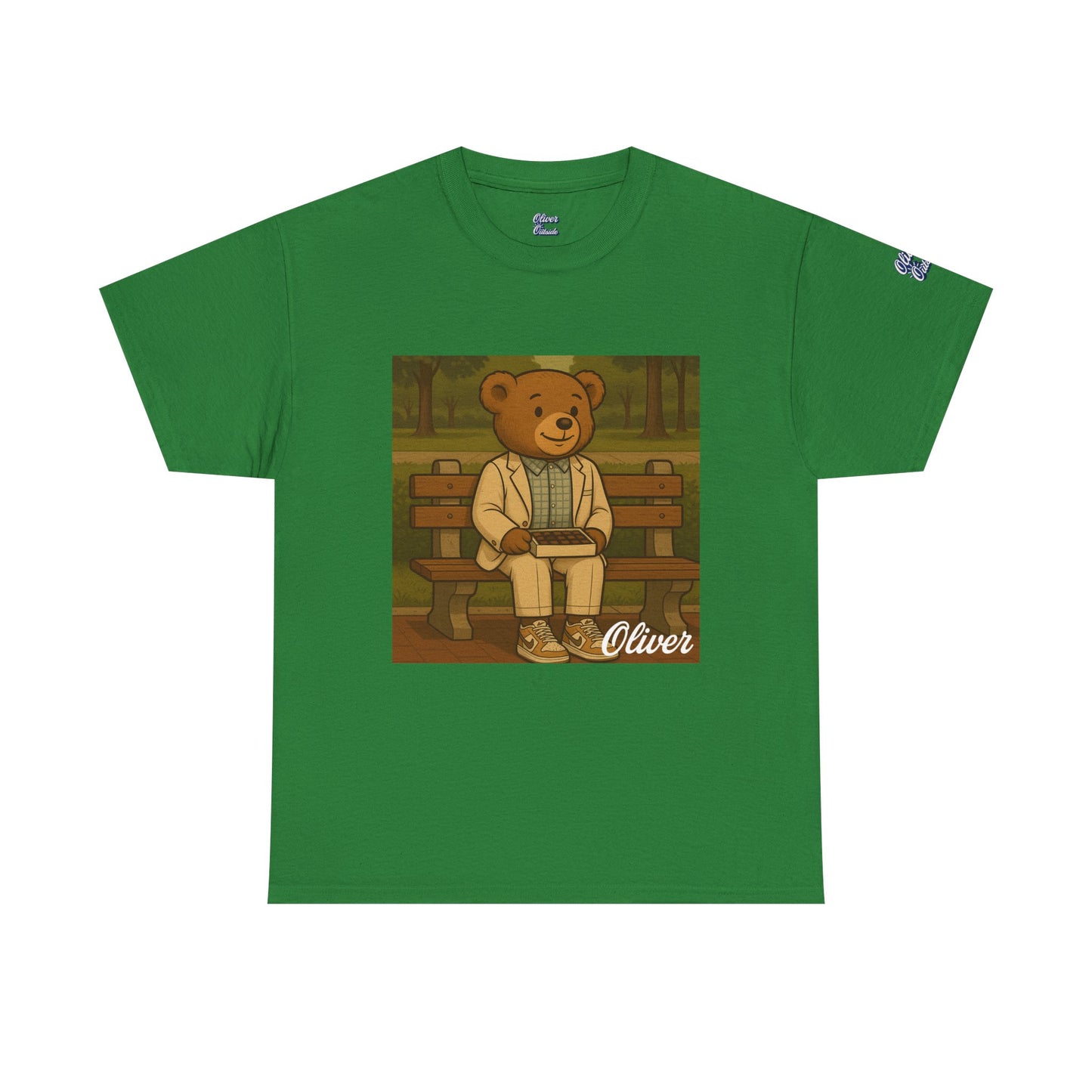 Oliver Outside Forrest Gump Parody Tee – Bench Time Classic