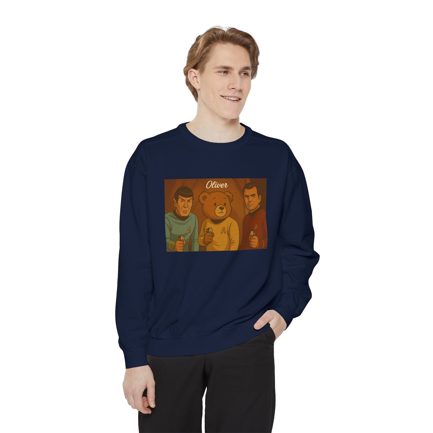 Oliver Outside Star Trek Crewneck – Beam Up Cozy Bear Style