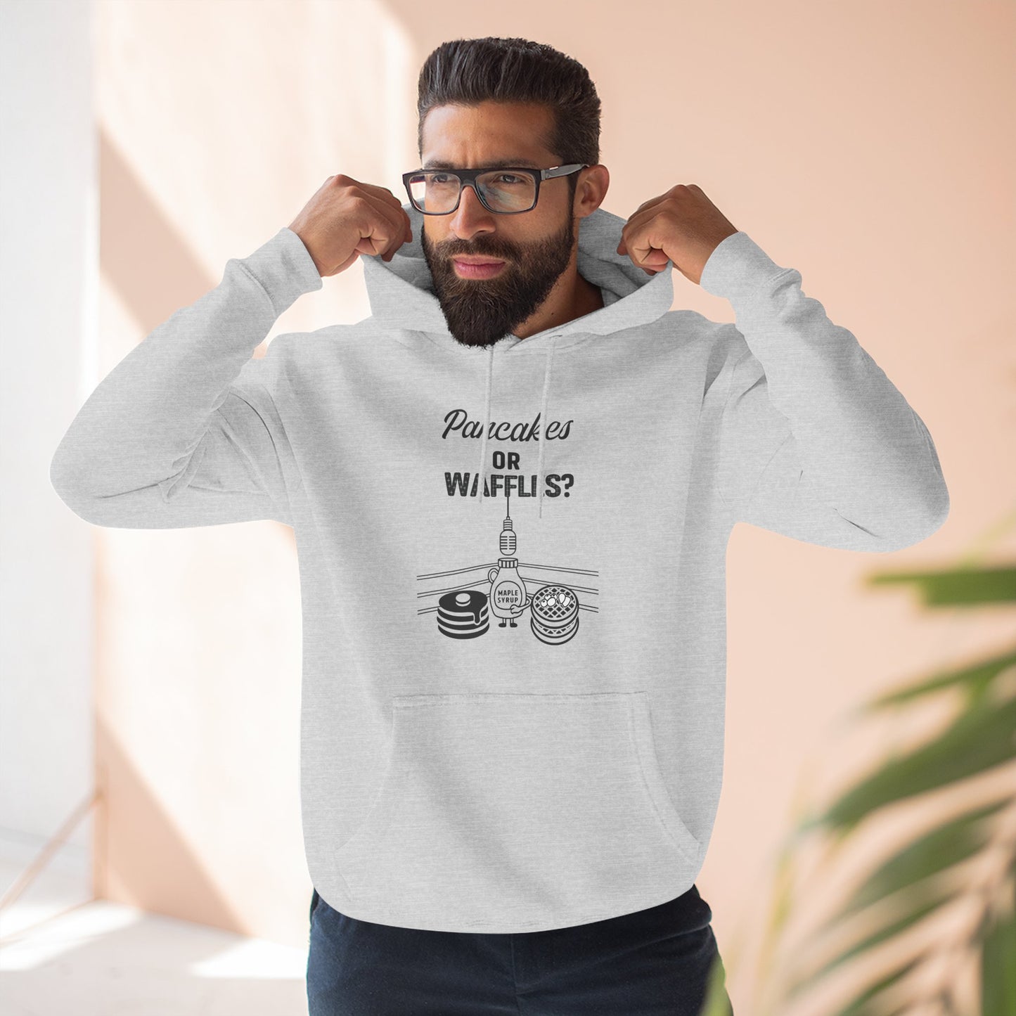 🥞/🧇Pancakes or Waffles? Hoodie – Funny Breakfast Debate Hoodie by G.O.A.T. Talk Tees