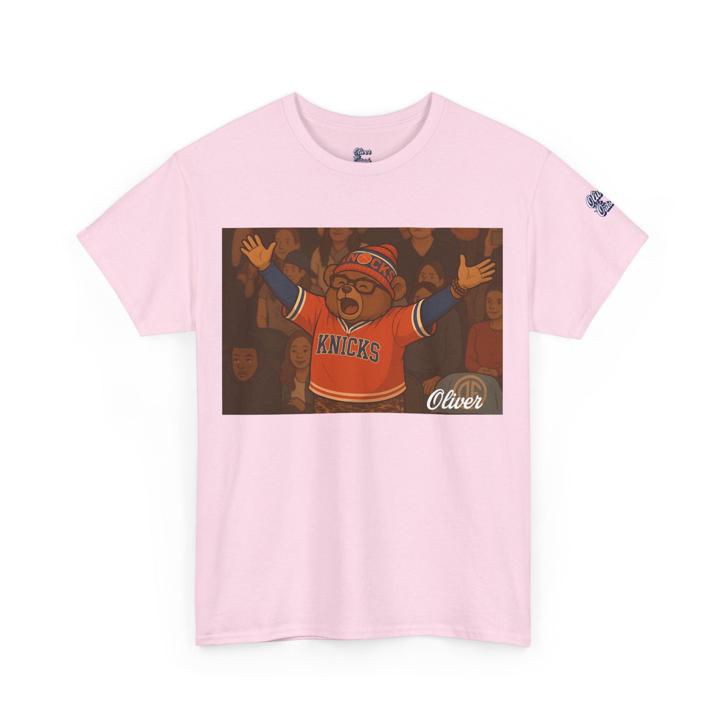 Oliver Outside Knicks Fan Tee – Courtside Energy Bear Style