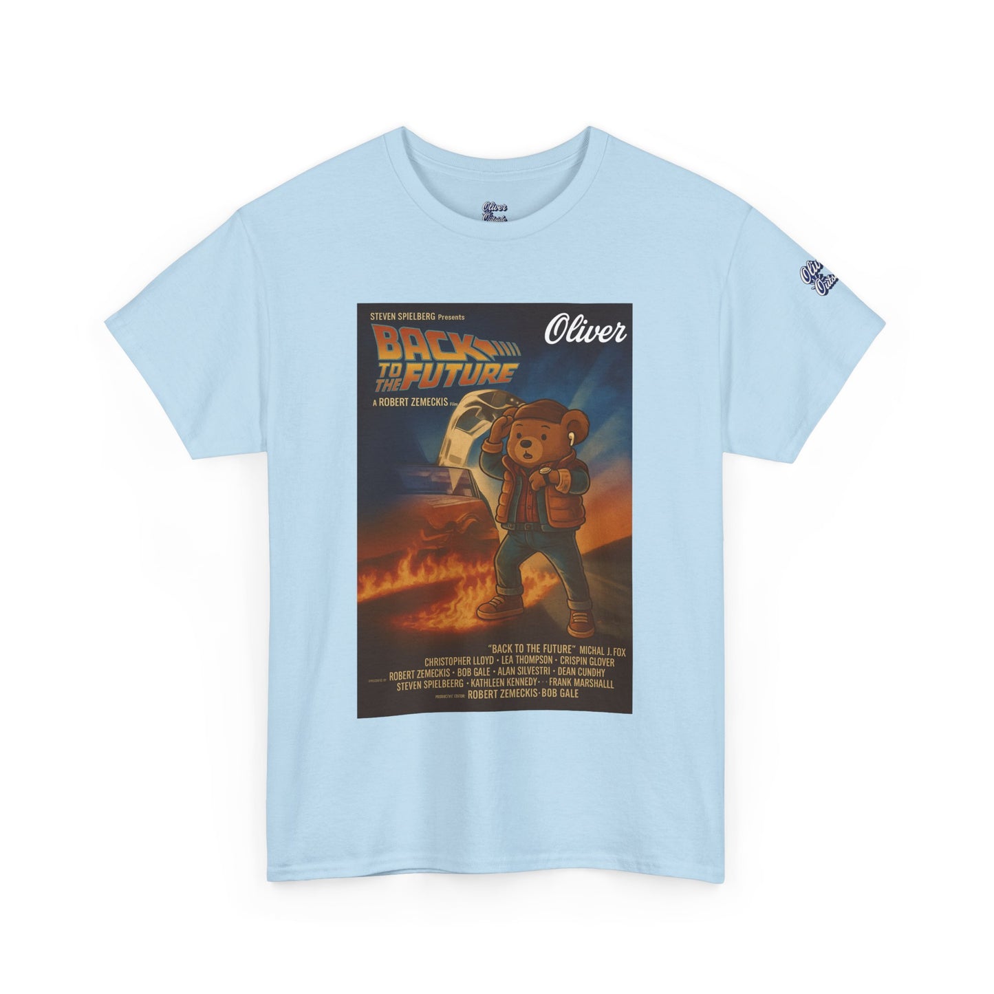 Oliver Outside Back to the Future Parody Tee – Retro Bear Style