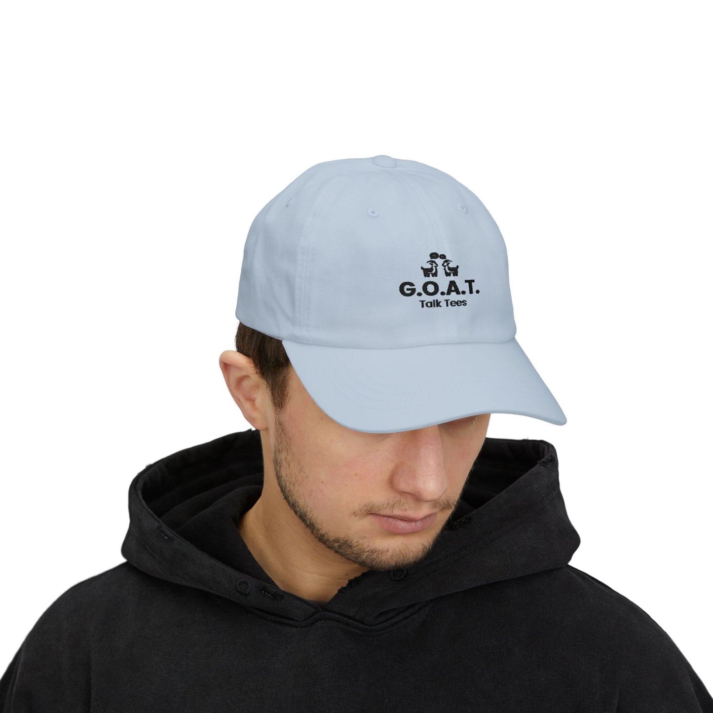 G.O.A.T. Talk Tees Logo Hat – Bold Sports Debate Logo Design