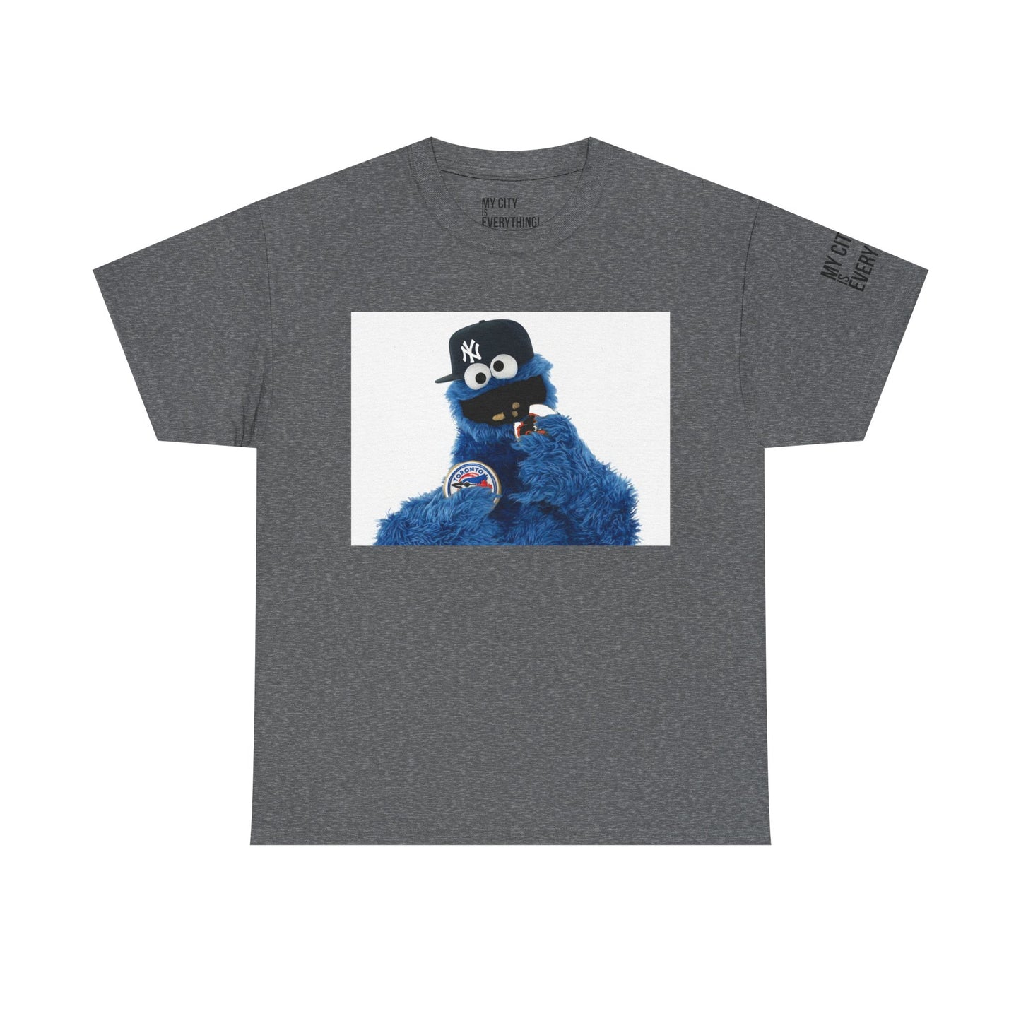 My City is Everything! NYC Cookie Monster Yankee Graphic T-Shirt – Streetwear Tee