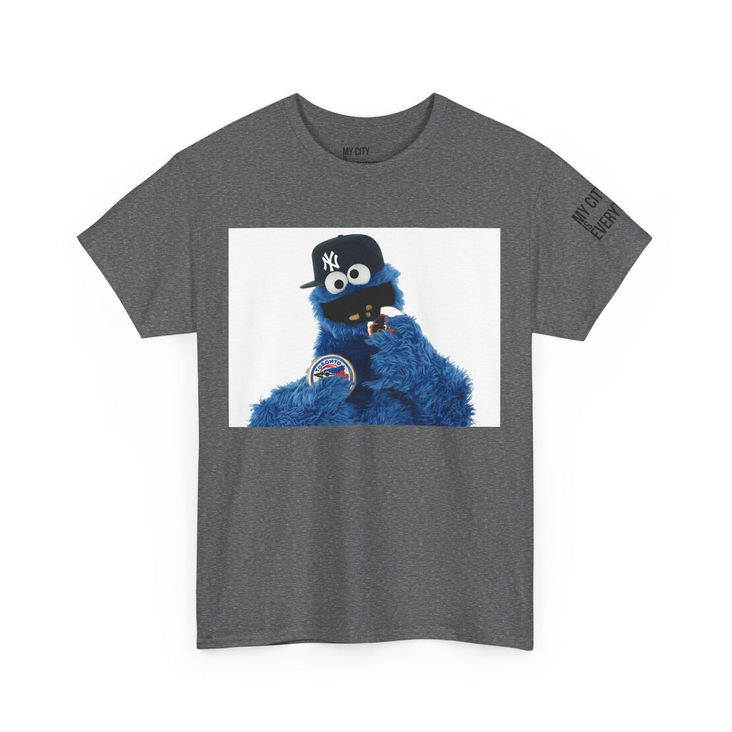 My City is Everything! NYC Cookie Monster Yankee Graphic T-Shirt – Streetwear Tee