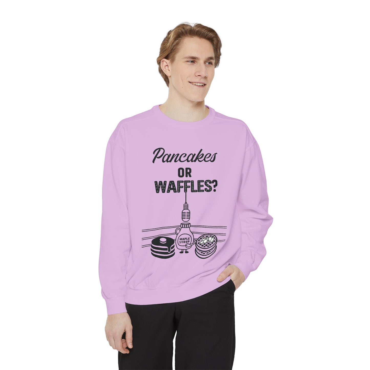 🥞/🧇Pancakes or Waffles? G.O.A.T. Talk Tees Debate Sweatshirt – Breakfast Battle Crewneck