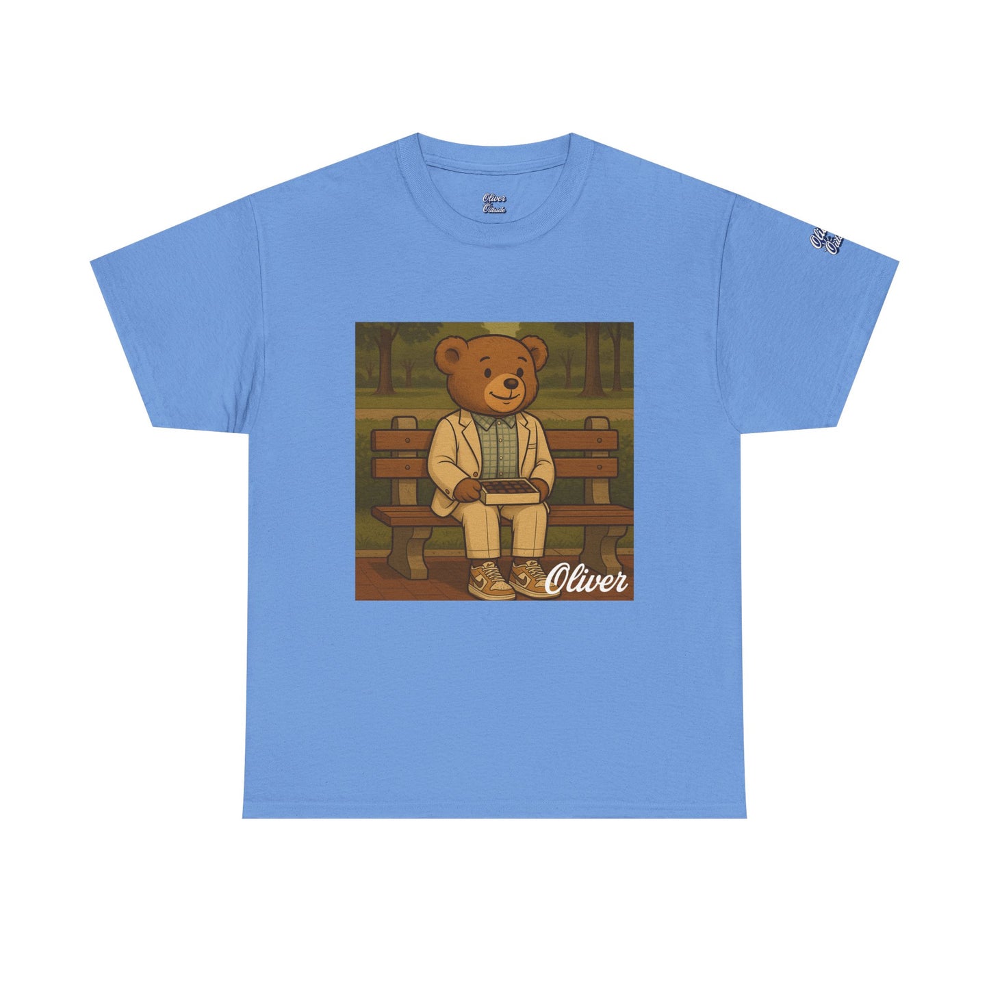 Oliver Outside Forrest Gump Parody Tee – Bench Time Classic