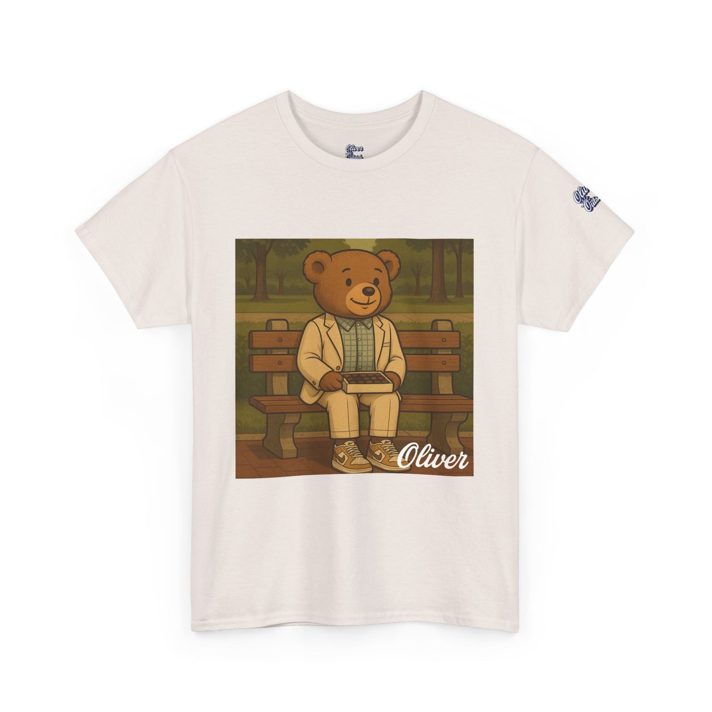 Oliver Outside Forrest Gump Parody Tee – Bench Time Classic