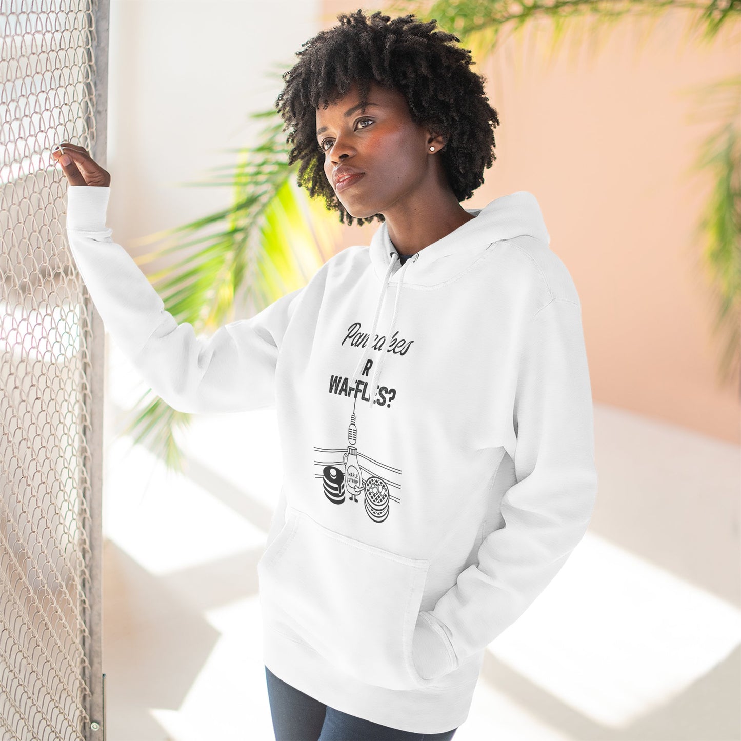 🥞/🧇Pancakes or Waffles? Hoodie – Funny Breakfast Debate Hoodie by G.O.A.T. Talk Tees