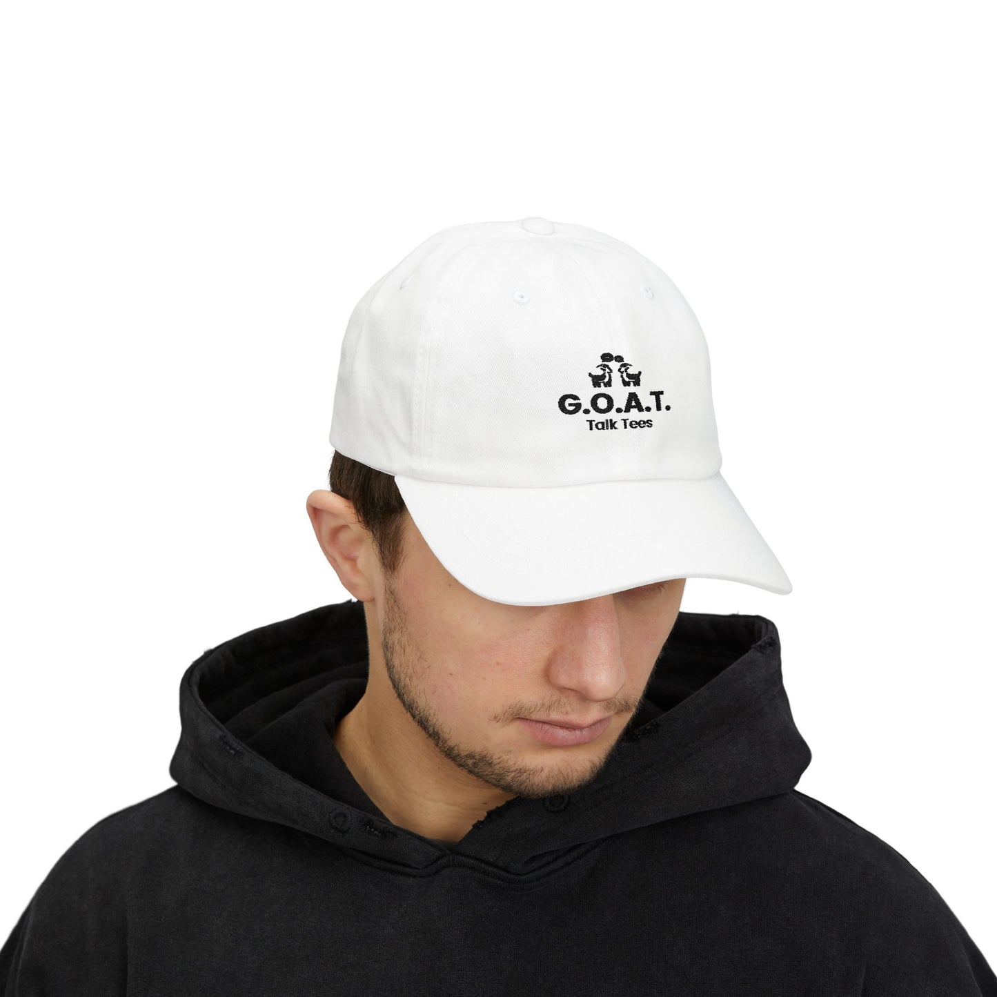 G.O.A.T. Talk Tees Logo Hat – Bold Sports Debate Logo Design
