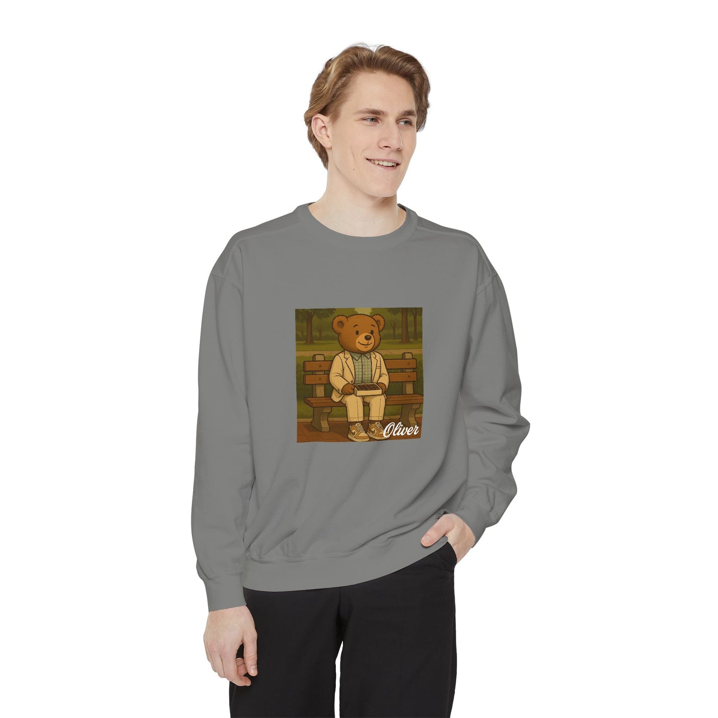 Oliver Outside Forrest Gump Parody Crewneck – Life is Bear-tiful