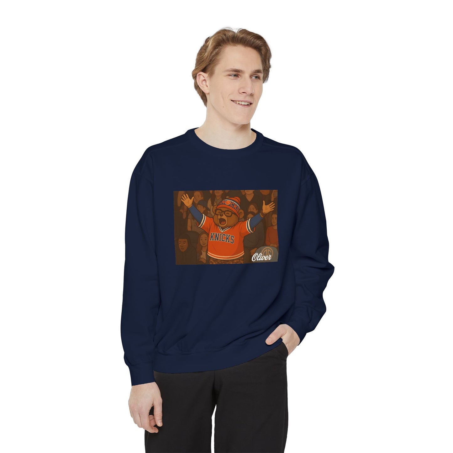 Oliver Outside Knicks Fan Crewneck – NYC Spirit in Every Stitch