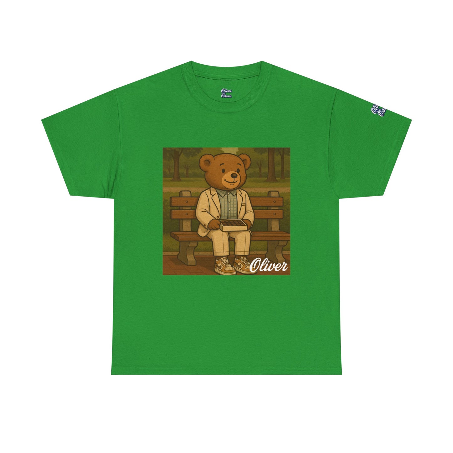 Oliver Outside Forrest Gump Parody Tee – Bench Time Classic