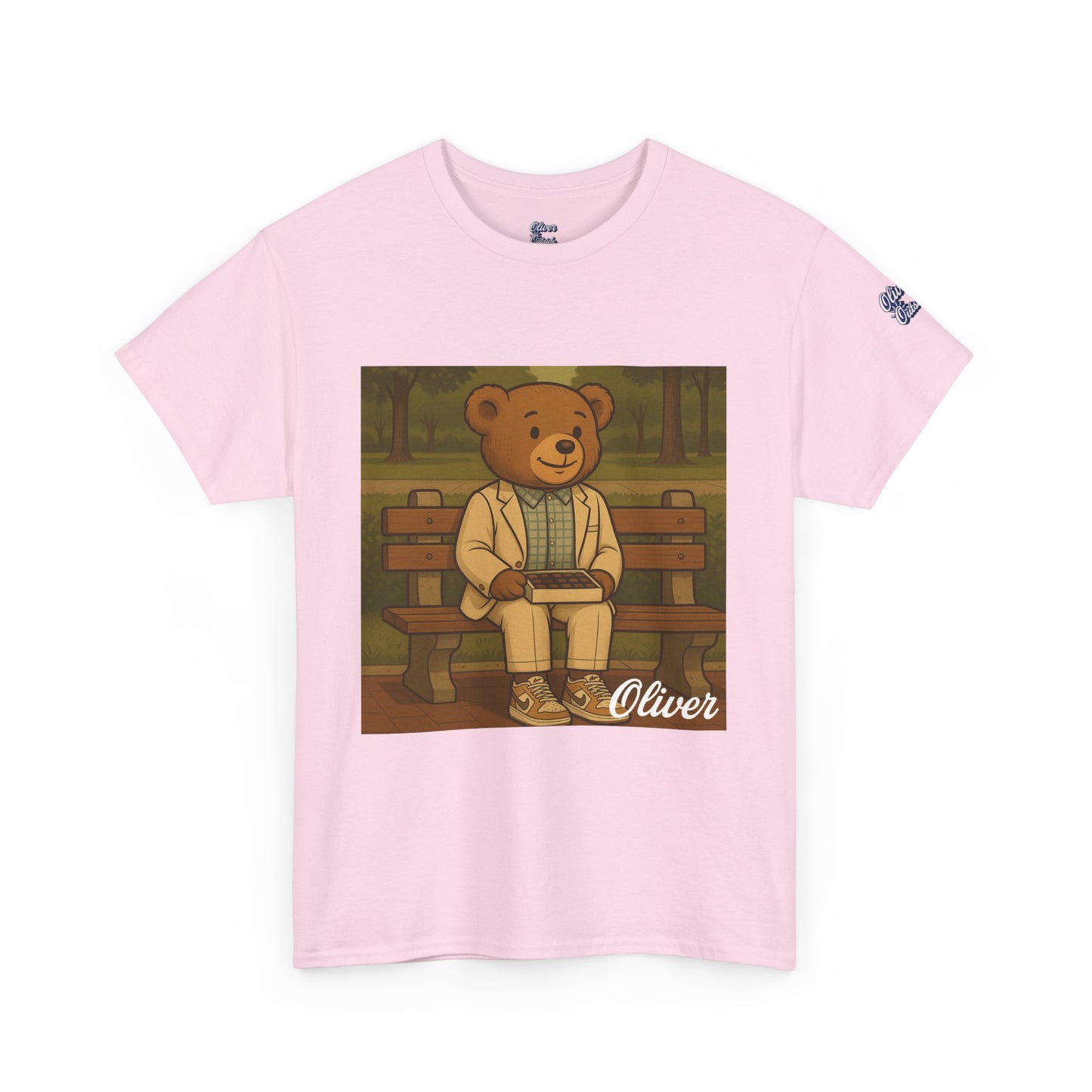 Oliver Outside Forrest Gump Parody Tee – Bench Time Classic
