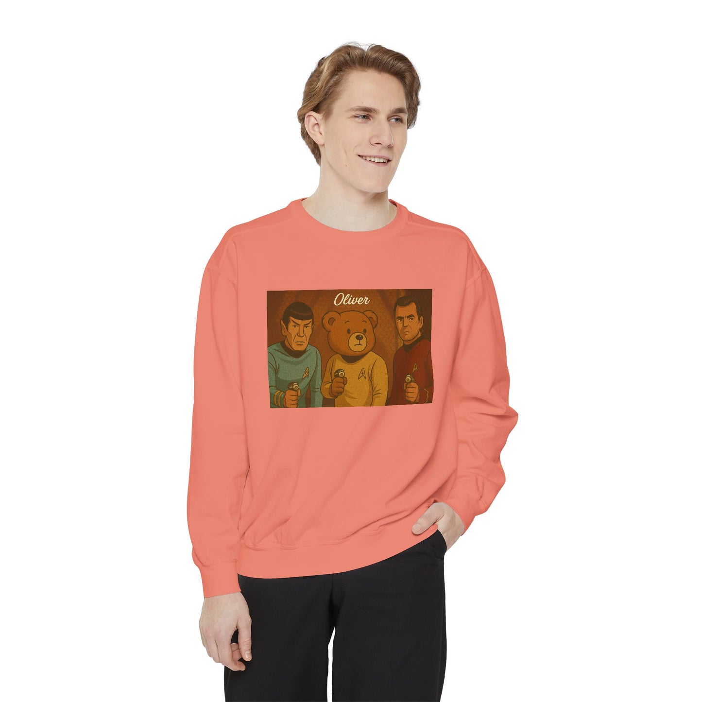 Oliver Outside Star Trek Crewneck – Beam Up Cozy Bear Style