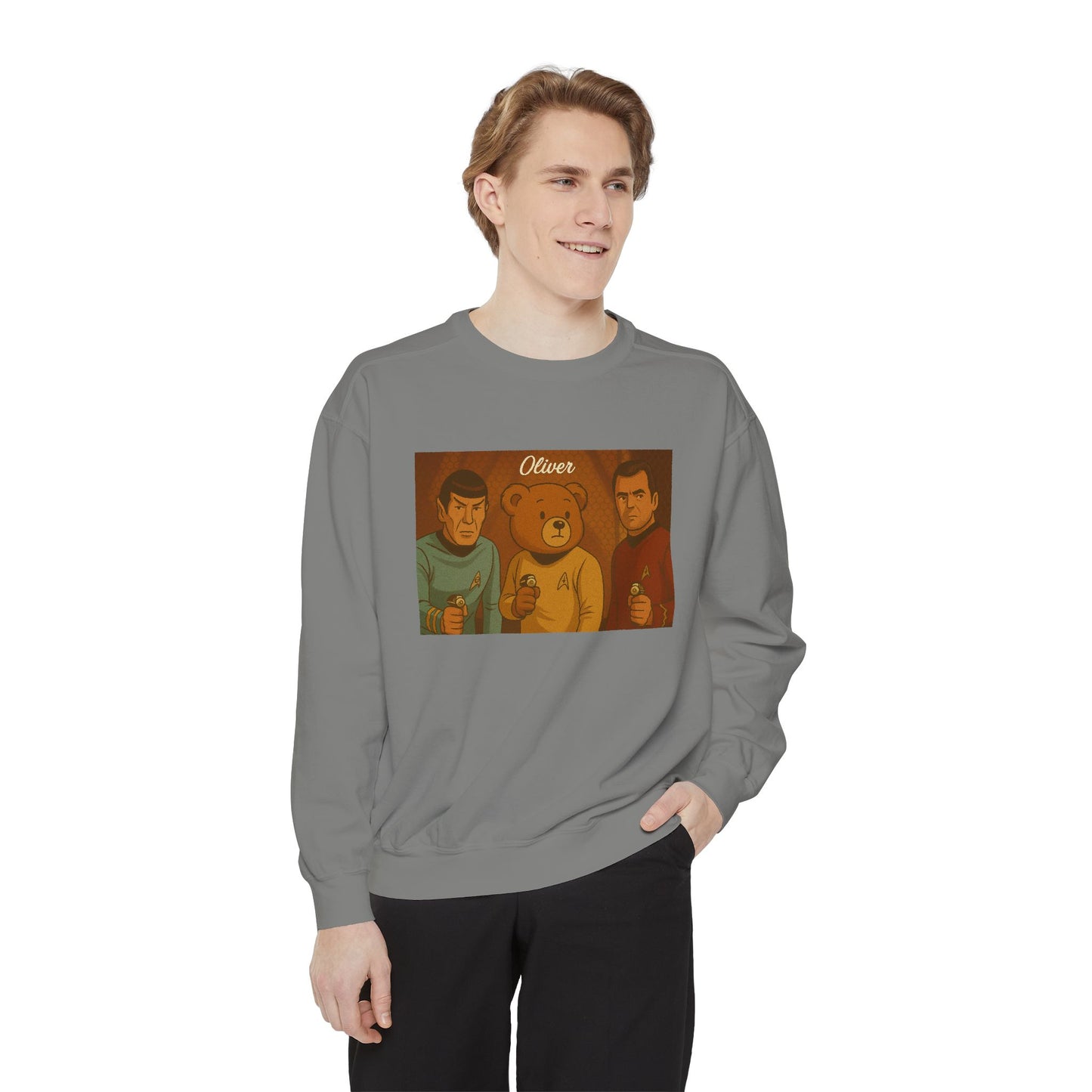 Oliver Outside Star Trek Crewneck – Beam Up Cozy Bear Style