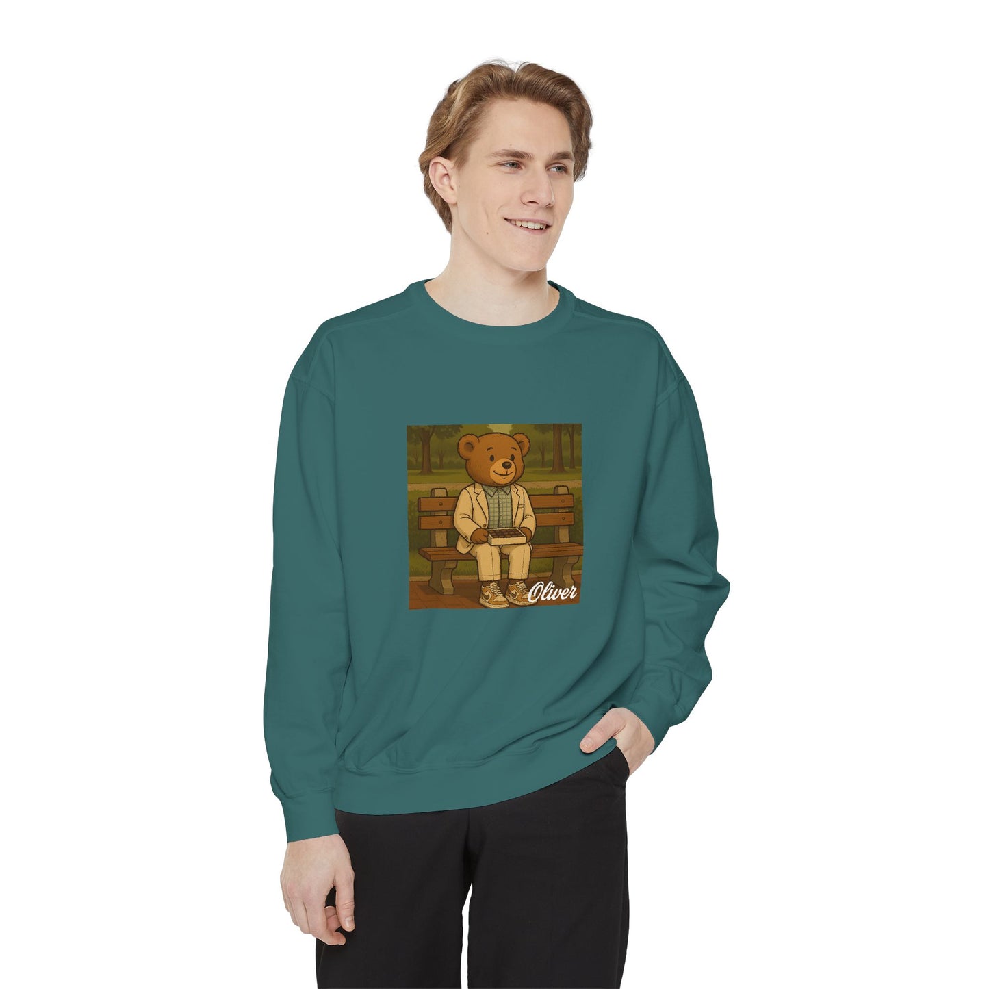 Oliver Outside Forrest Gump Parody Crewneck – Life is Bear-tiful