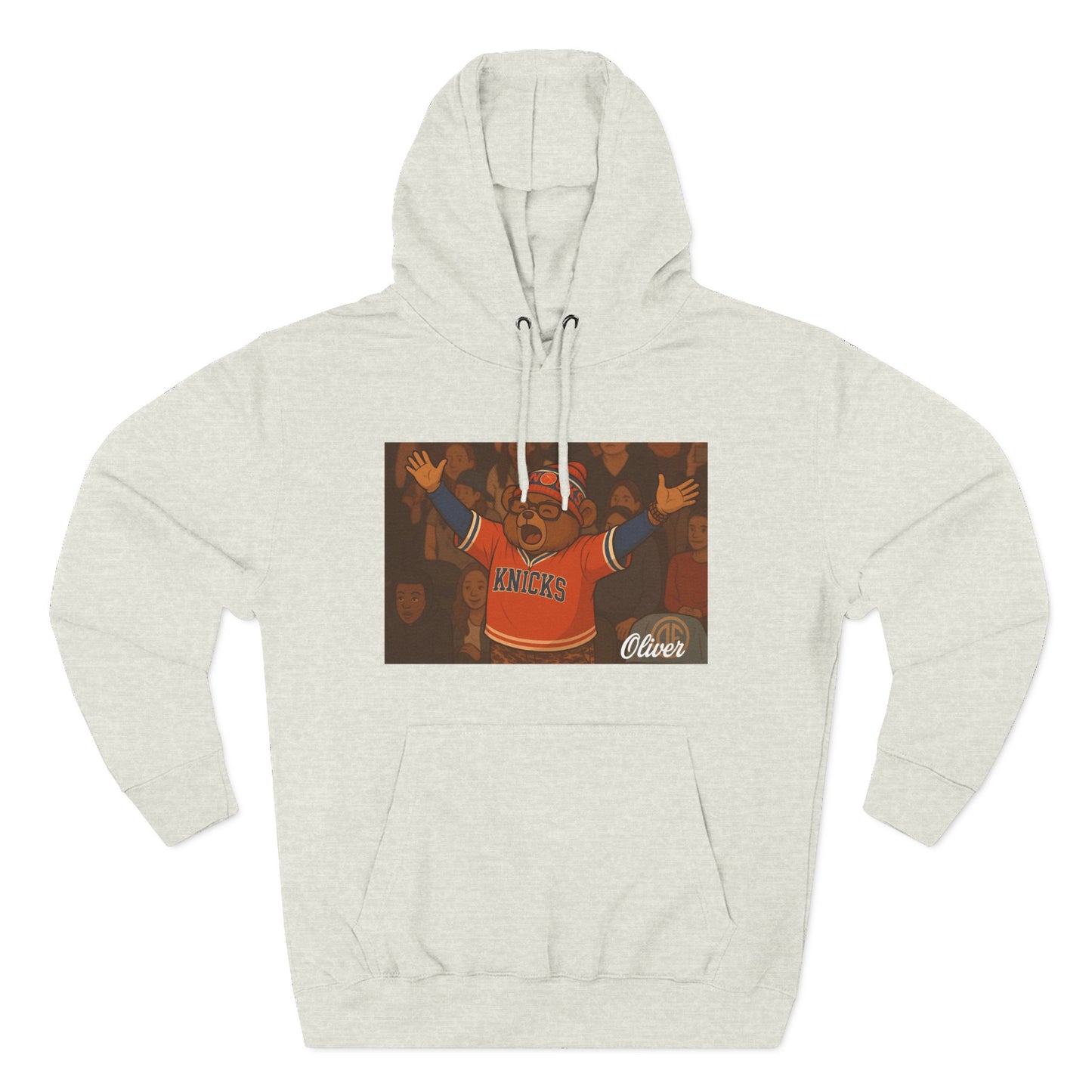 Oliver Outside Knicks Fan Hoodie – Courtside Energy Bear Style