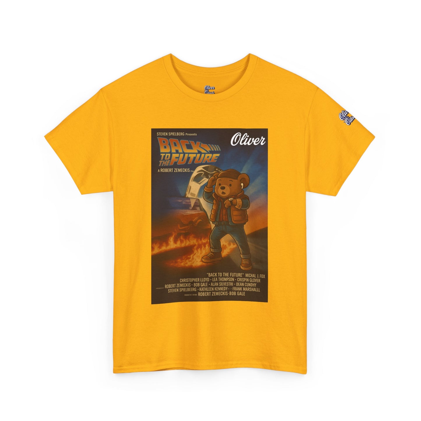 Oliver Outside Back to the Future Parody Tee – Retro Bear Style
