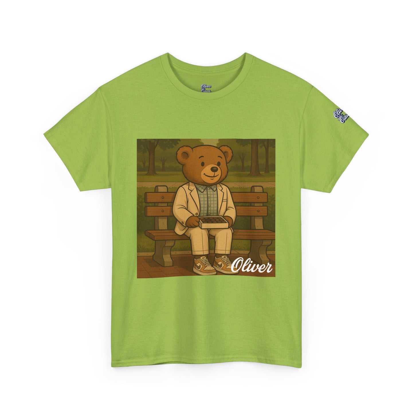 Oliver Outside Forrest Gump Parody Tee – Bench Time Classic