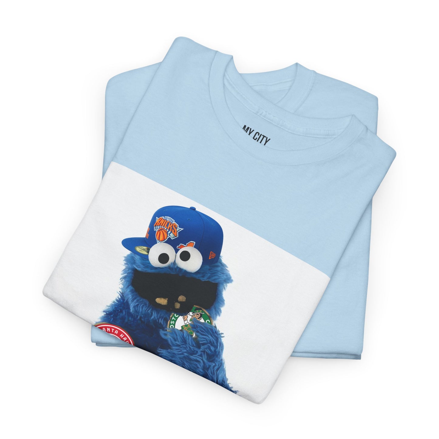 My City is Everything! NYC Cookie Monster Knicks Graphic T-Shirt – Streetwear Tee