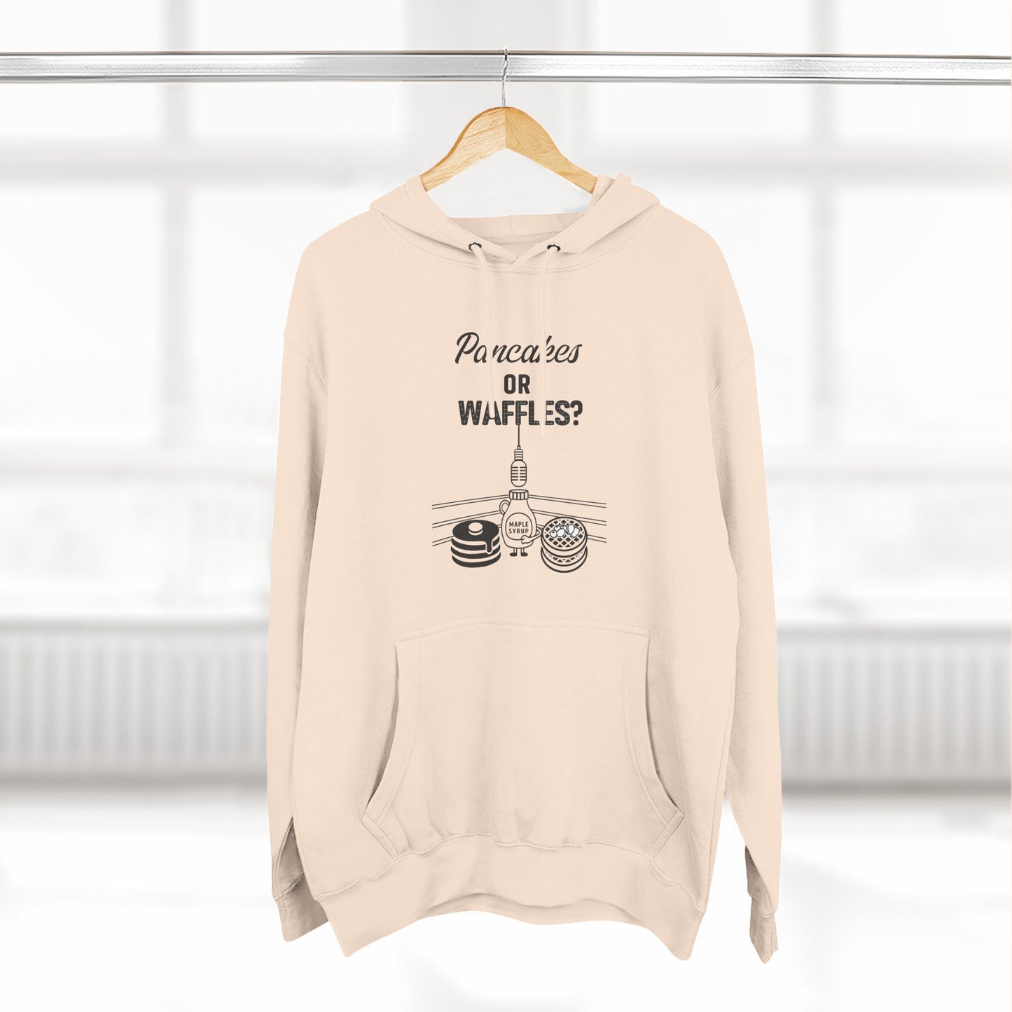 🥞/🧇Pancakes or Waffles? Hoodie – Funny Breakfast Debate Hoodie by G.O.A.T. Talk Tees