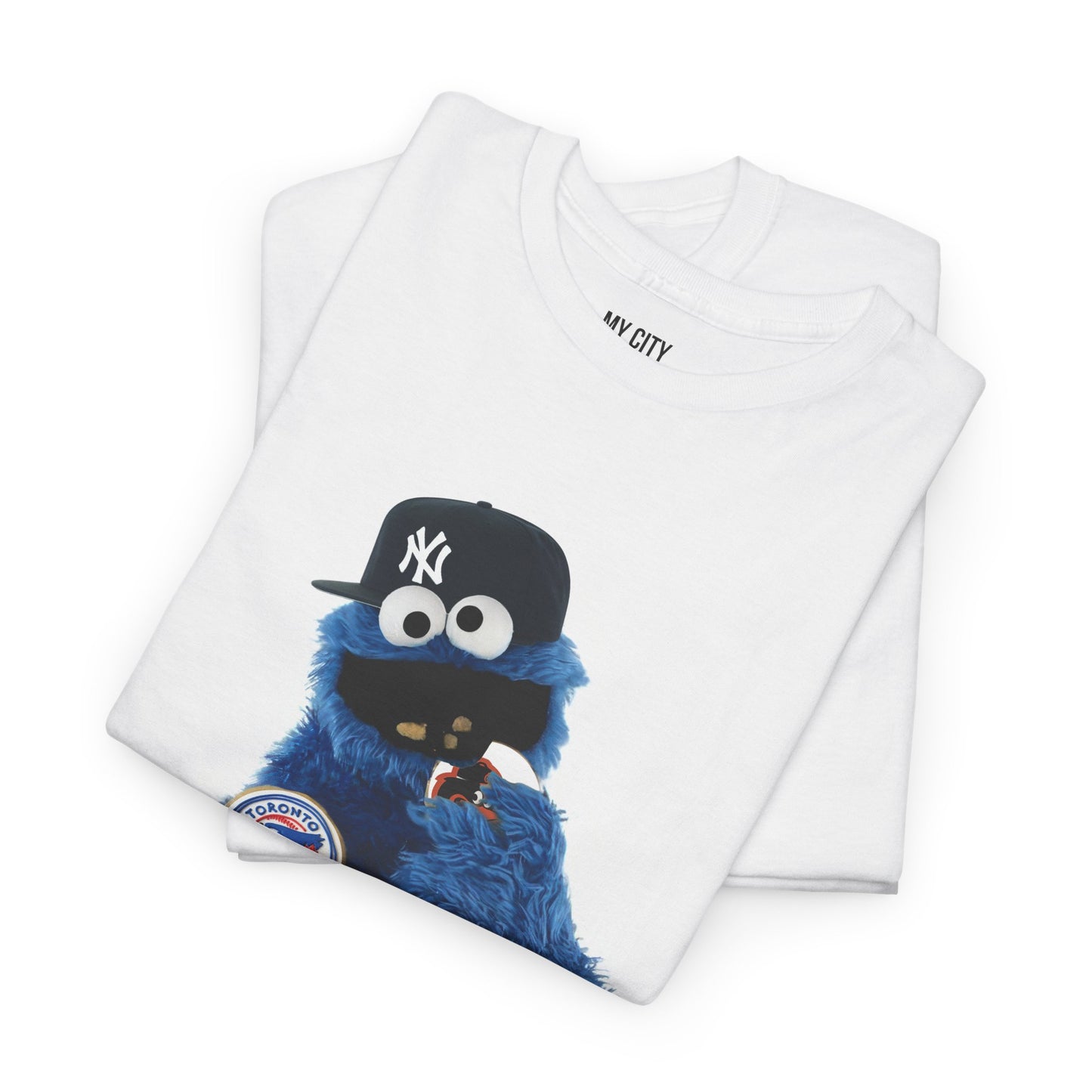 My City is Everything! NYC Cookie Monster Yankee Graphic T-Shirt – Streetwear Tee