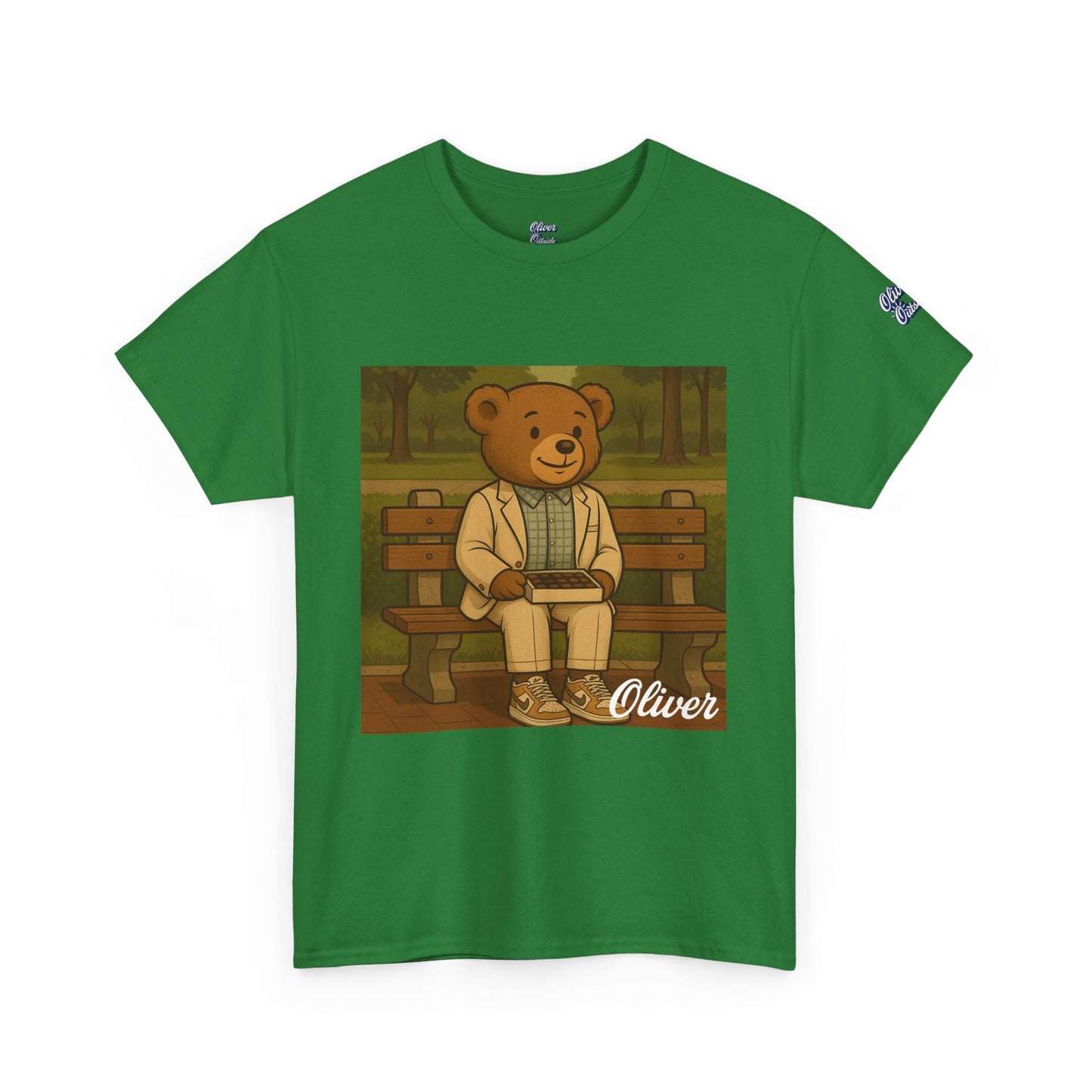 Oliver Outside Forrest Gump Parody Tee – Bench Time Classic
