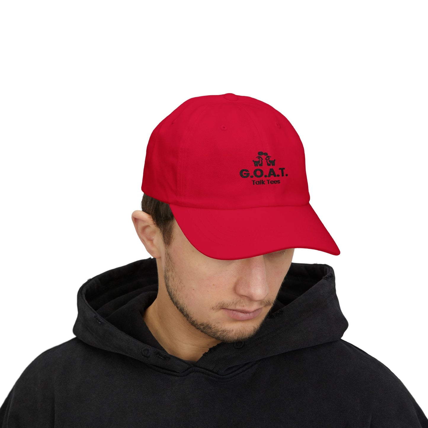 G.O.A.T. Talk Tees Logo Hat – Bold Sports Debate Logo Design