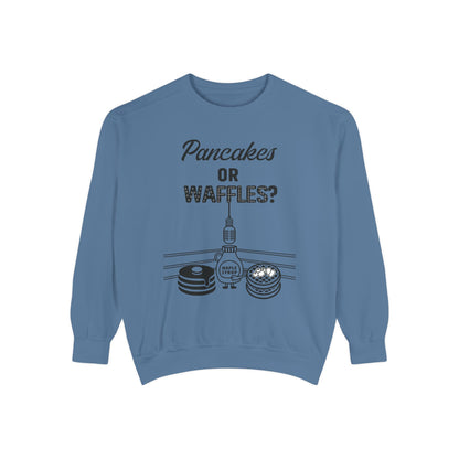 🥞/🧇Pancakes or Waffles? G.O.A.T. Talk Tees Debate Sweatshirt – Breakfast Battle Crewneck