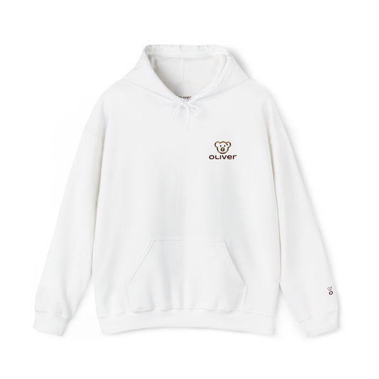 Oliver Bear Minimalist Logo Hoodie – Clean White Classic