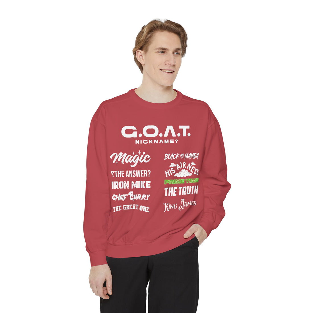 G.O.A.T. Nickname T-Shirt – Iconic Athlete Aliases Debate Sweatshirt