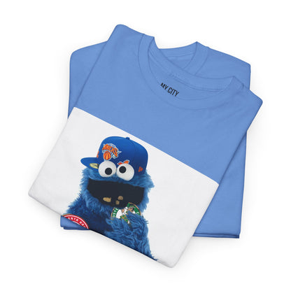 My City is Everything! NYC Cookie Monster Knicks Graphic T-Shirt – Streetwear Tee