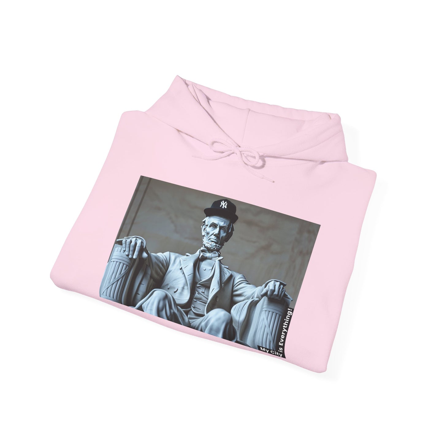 Lincoln in a Yankees Cap Hoodie – My City is Everything! Historic Remix Streetwear