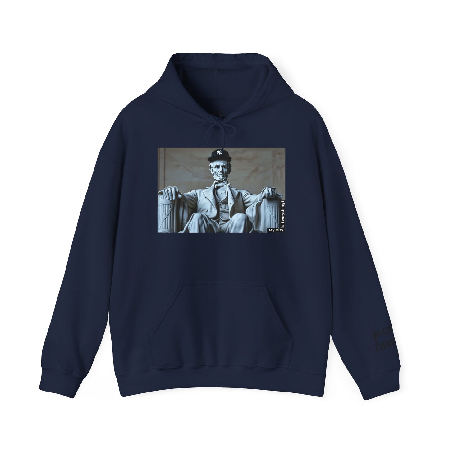 Lincoln in a Yankees Cap Hoodie – My City is Everything! Historic Remix Streetwear